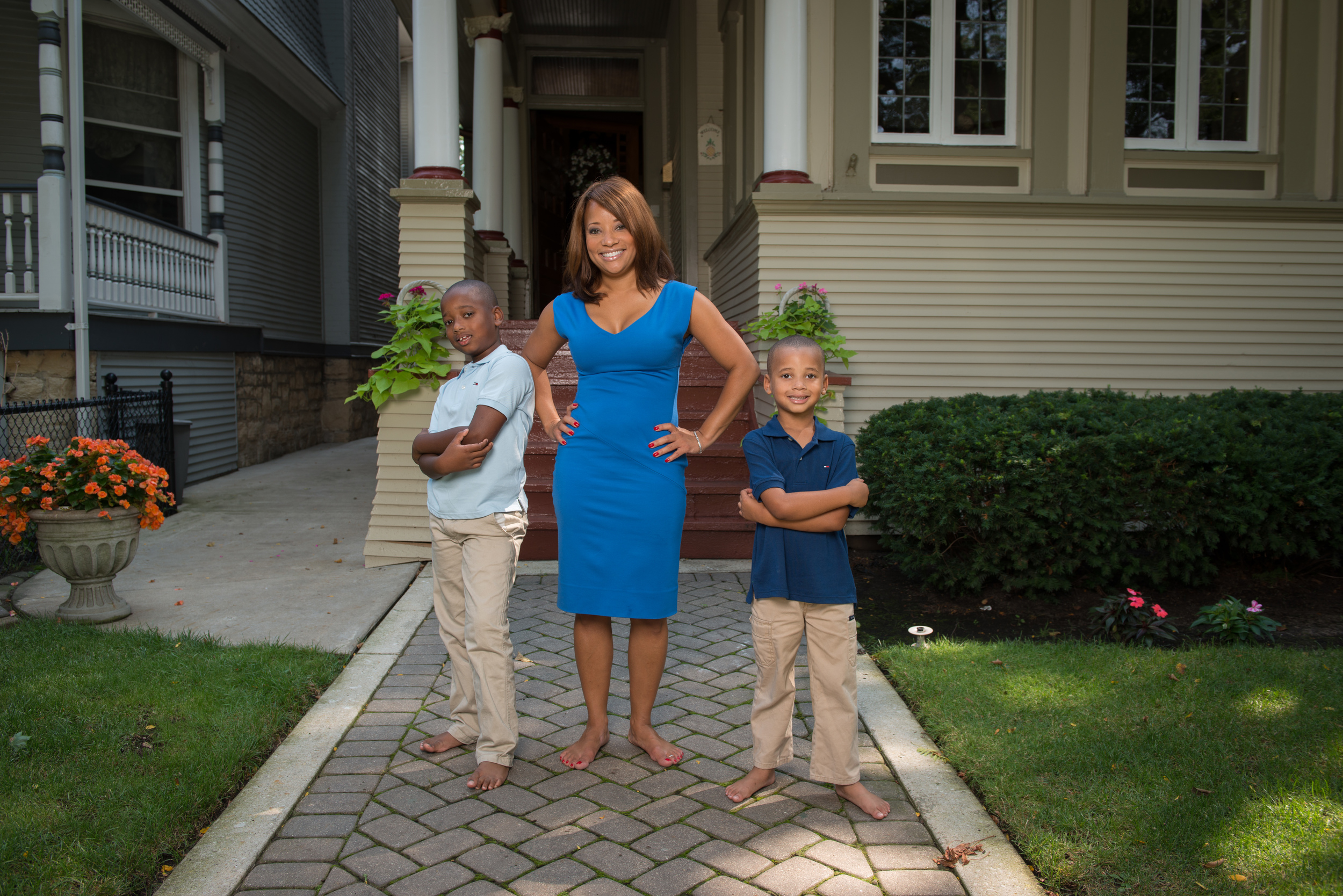 FOX 32 News anchor Dawn Hasbrook and sons