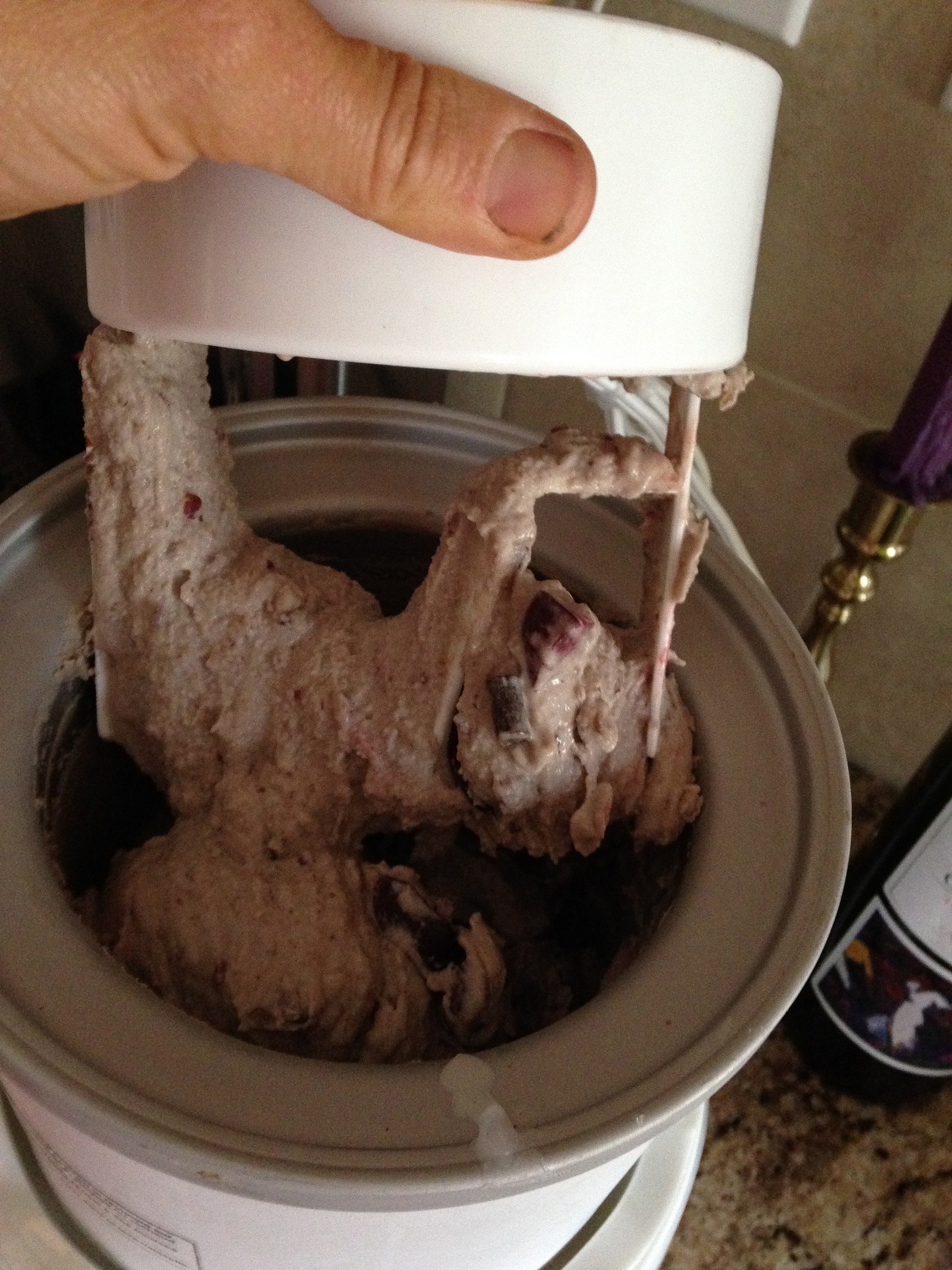 My Paleo version of Cherry Garcia in the works. Thank you Ice Cream Maker! Want your own...see the link at the bottom of this post! 
