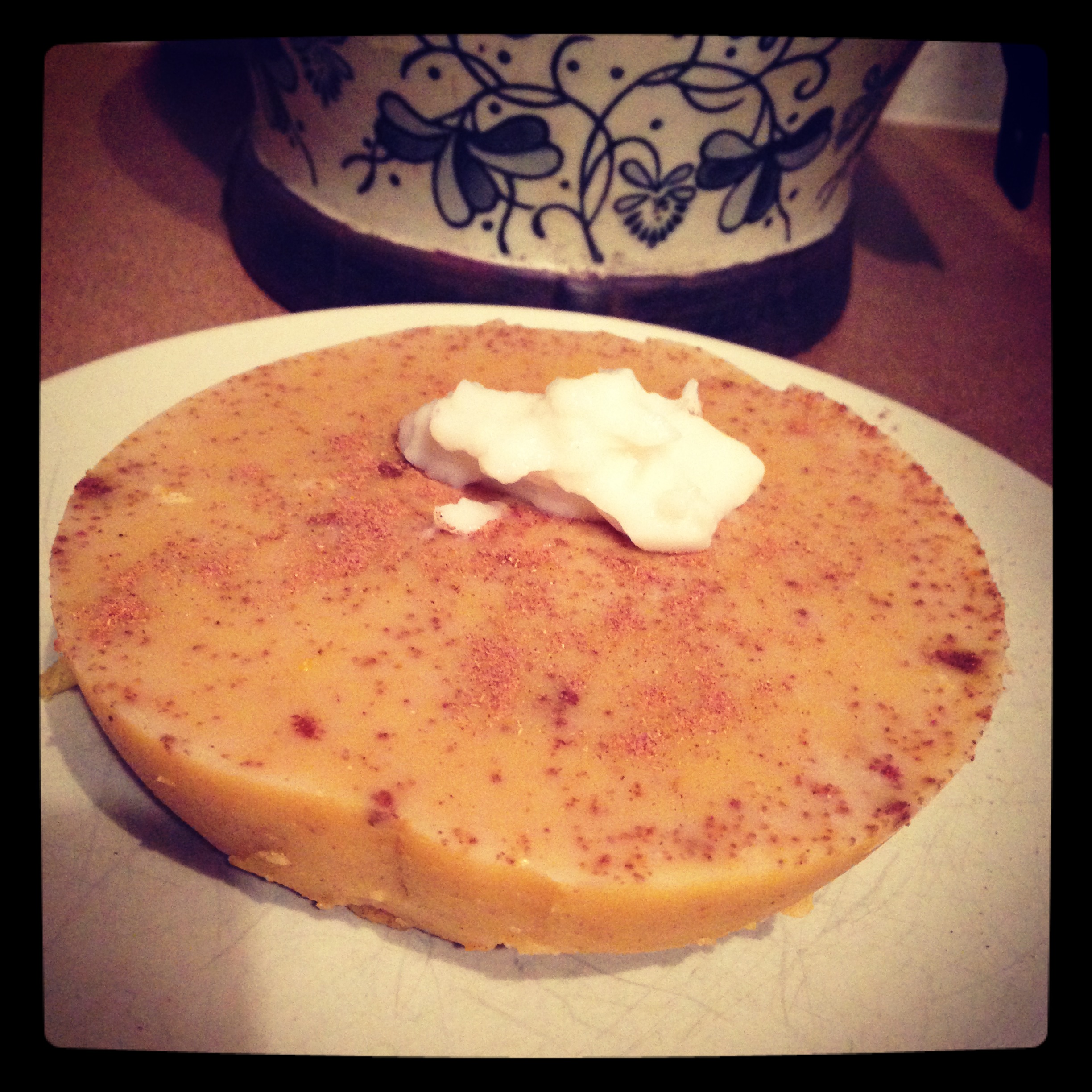 Slightly sloppy but seen here sporting a good dollop of coconut manna. 