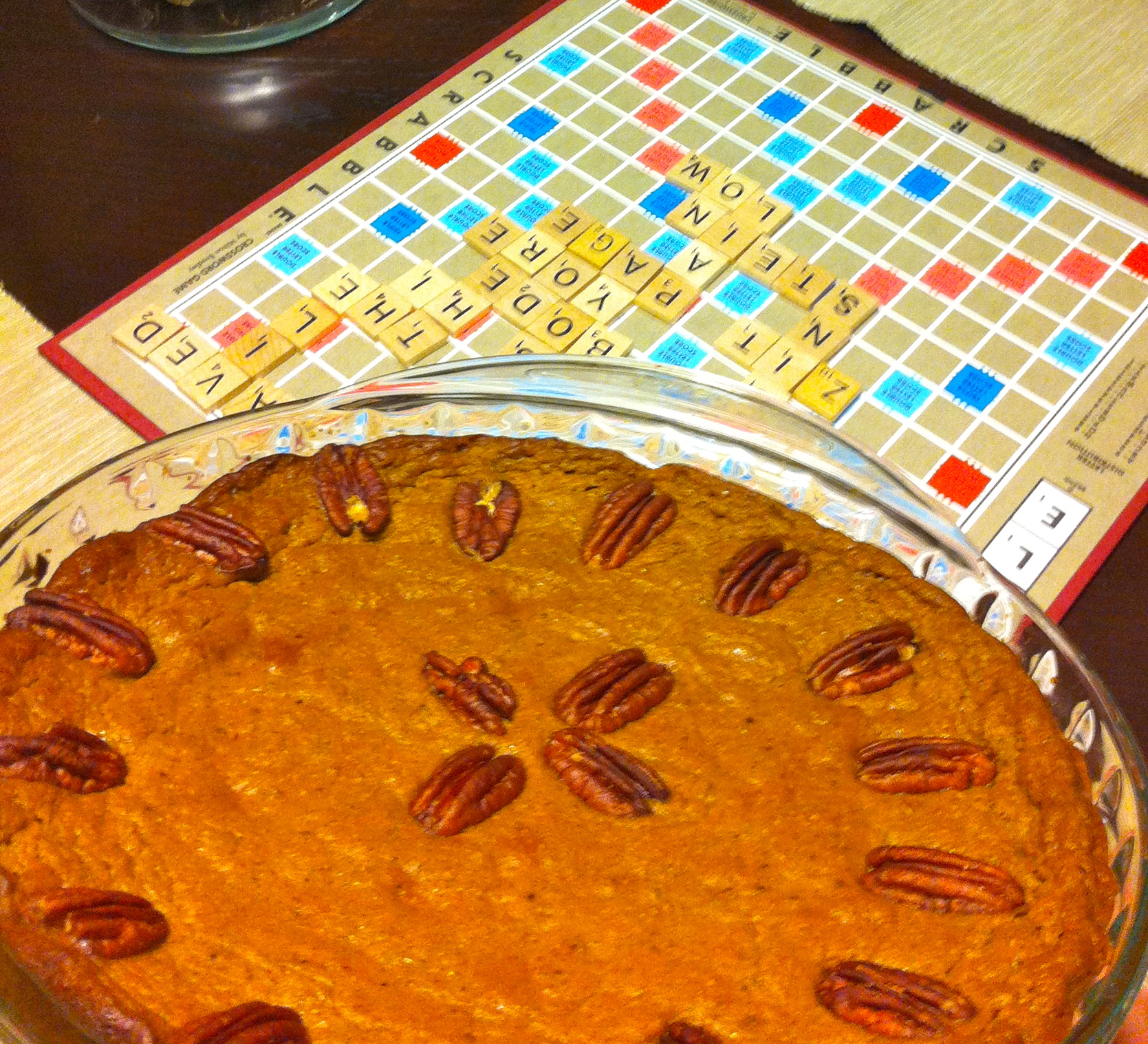 Circa Thanksgiving 2013...pie...best enjoyed with Scrabble