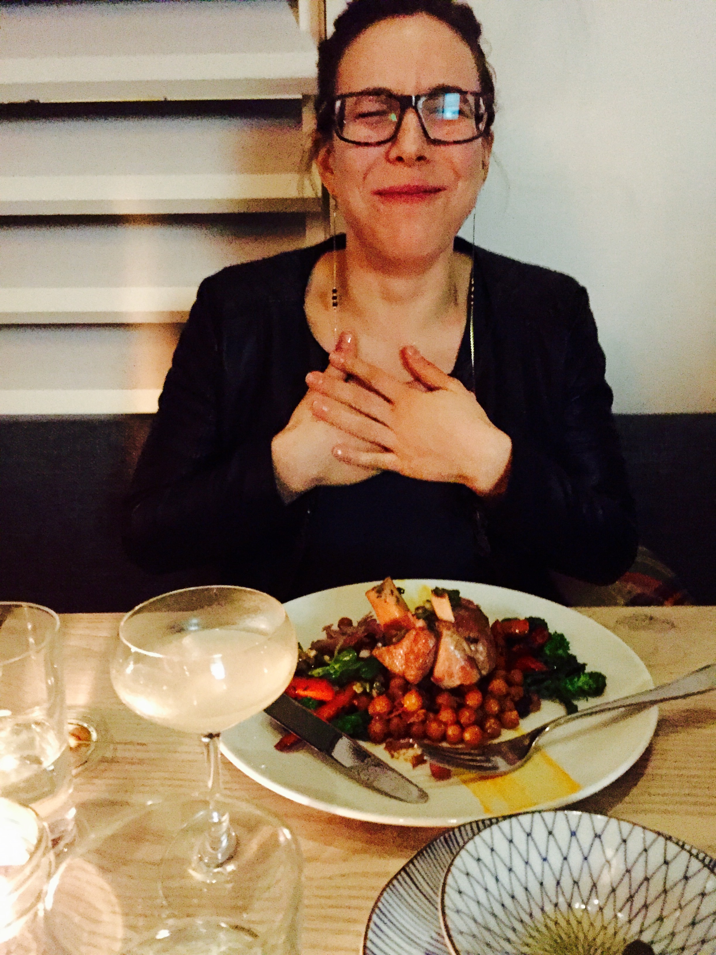 This woman is enjoying her meal...she's also a fertility nurse and know's the how important it is to learn to stay chilled out. 
