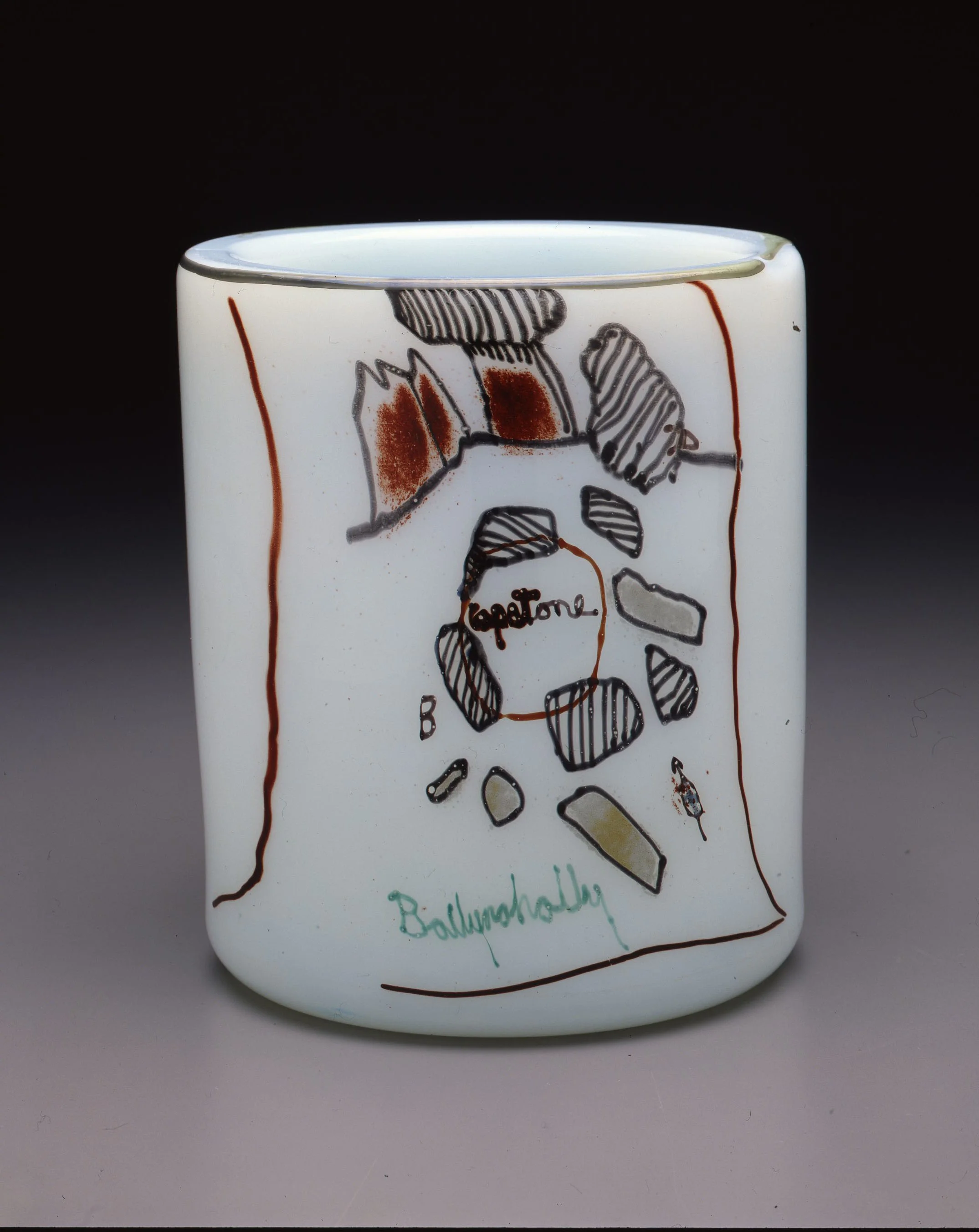 Dale Chihuly, Irish Cylinder #3 (1975, glass, 9 x 7 1/4 inches), DC.265