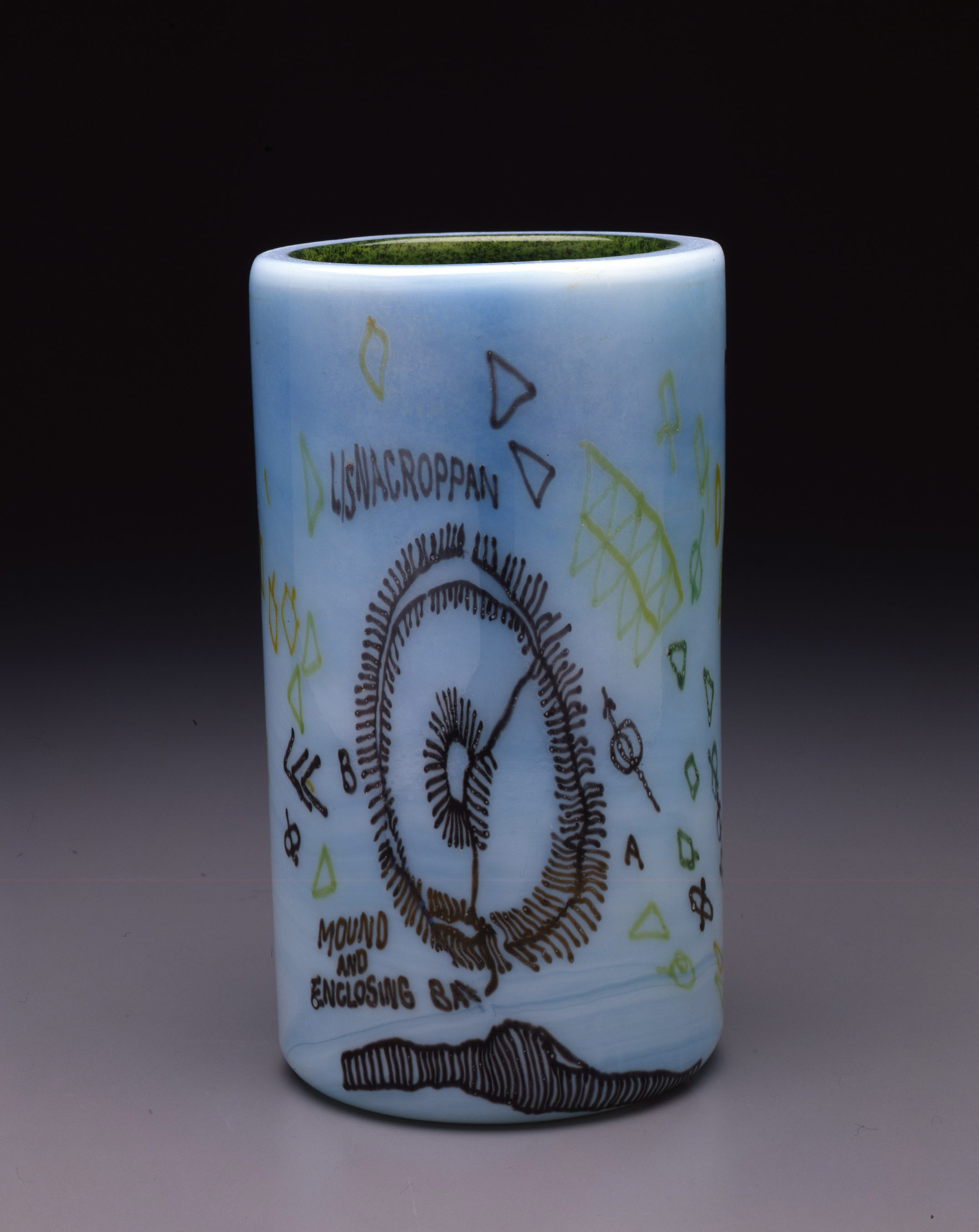 Dale Chihuly, Irish Cylinder #9 (1975, glass, 10 1/2 x 6 inches), DC.271