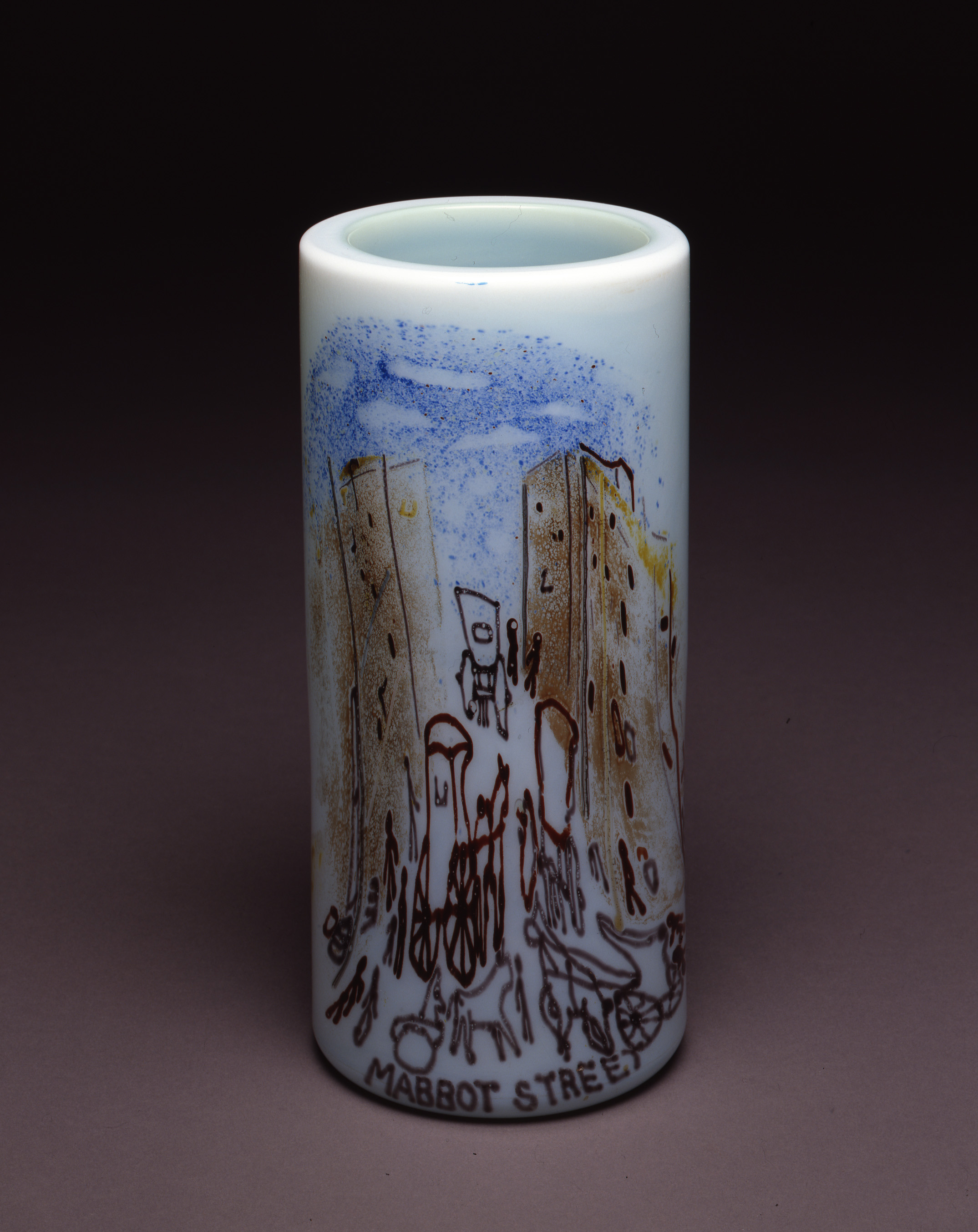 Dale Chihuly, Irish Cylinder #12 (1975, glass, 12 1/2 x 5 1/2 inches), DC.274