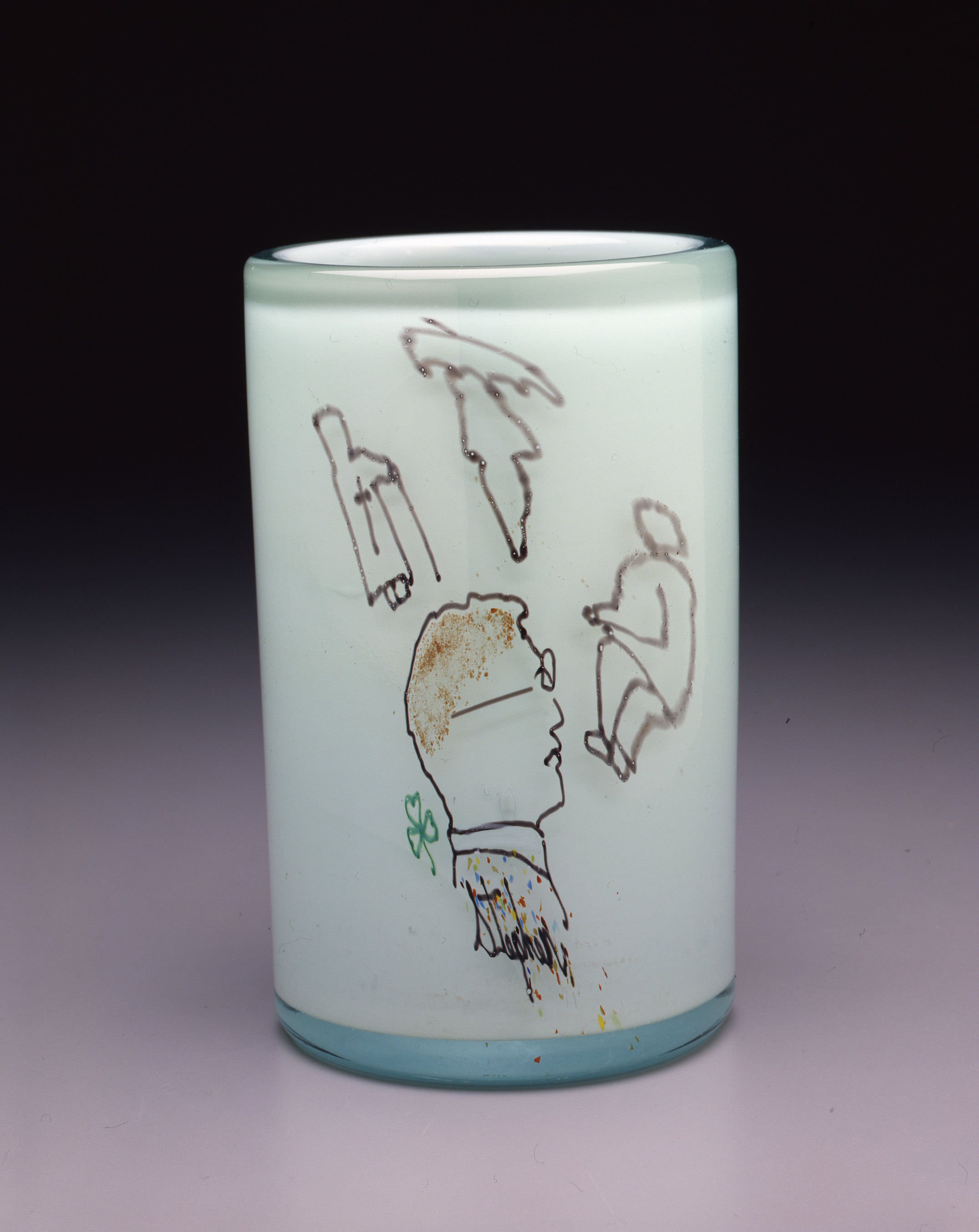 Dale Chihuly, Irish Cylinder #13 (1975, glass, 9 1/2 x 5 1/2 inches), DC.275