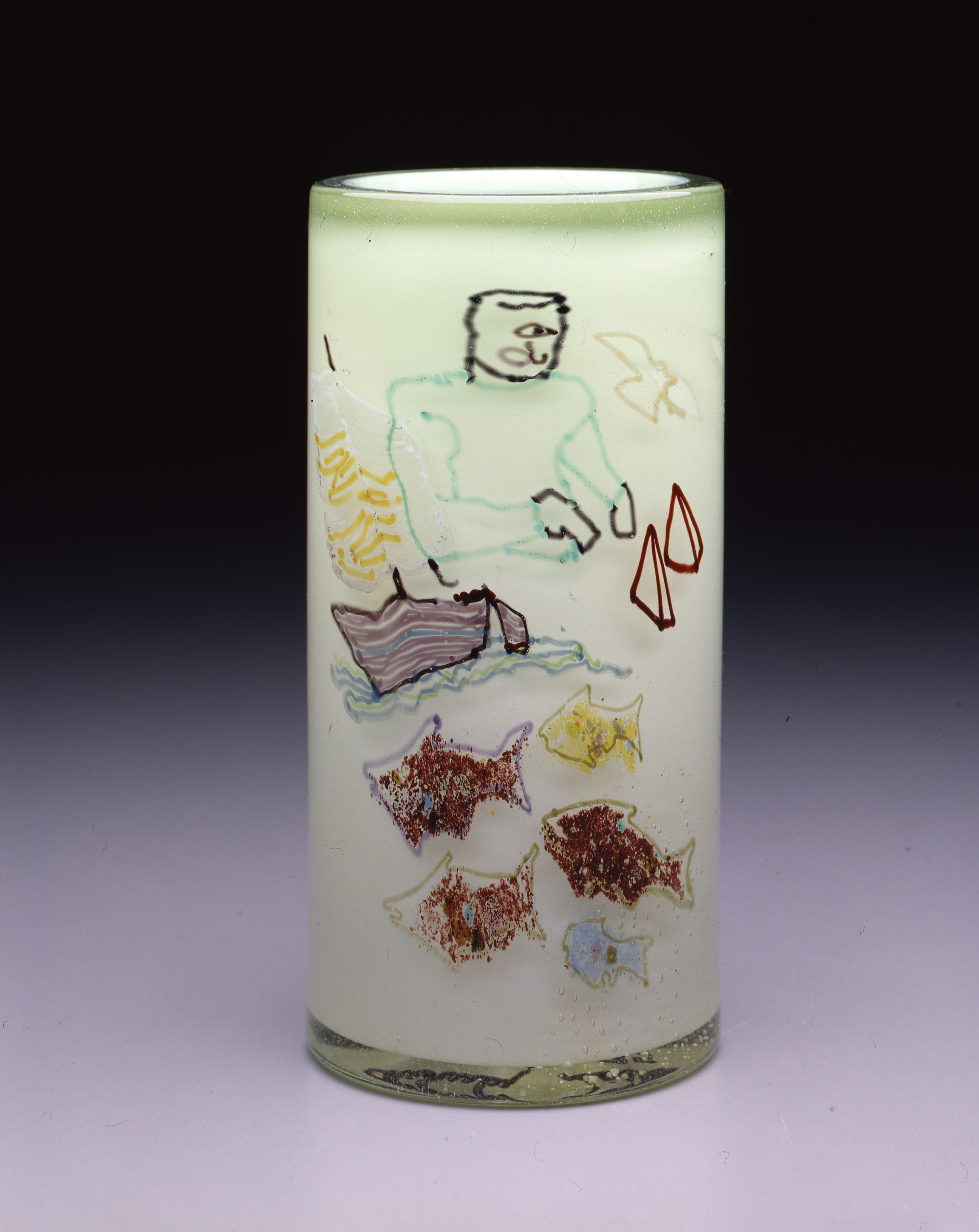 Dale Chihuly, Irish Cylinder #16 (1975, glass, 9 1/2 x 4 1/2 inches), DC.278
