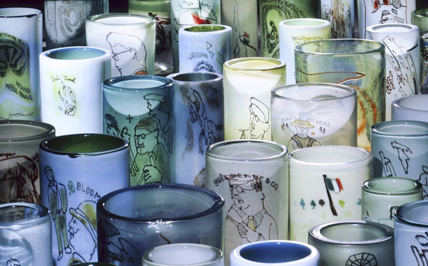 Dale Chihuly, Irish Cylinders (1975, glass, variable dimensions)