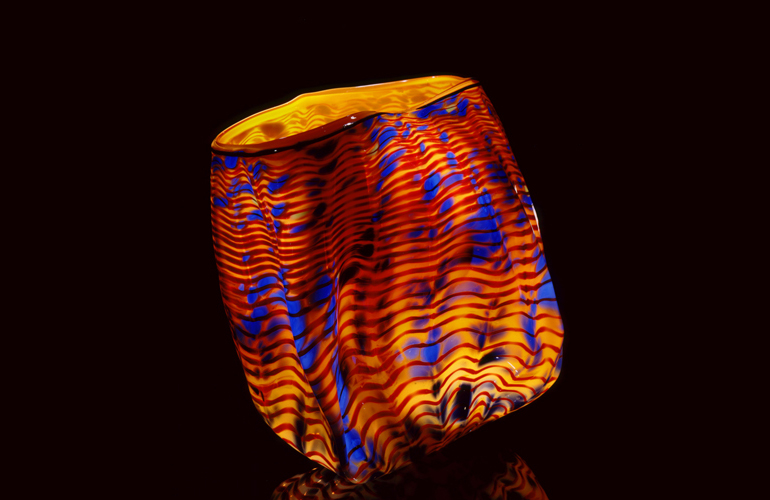  Dale Chihuly,  Citron Yellow&nbsp;Macchia&nbsp;with Burnt Umber Lip Wrap  (1982, glass, 10 x 6 x 6 inches), DC.147 