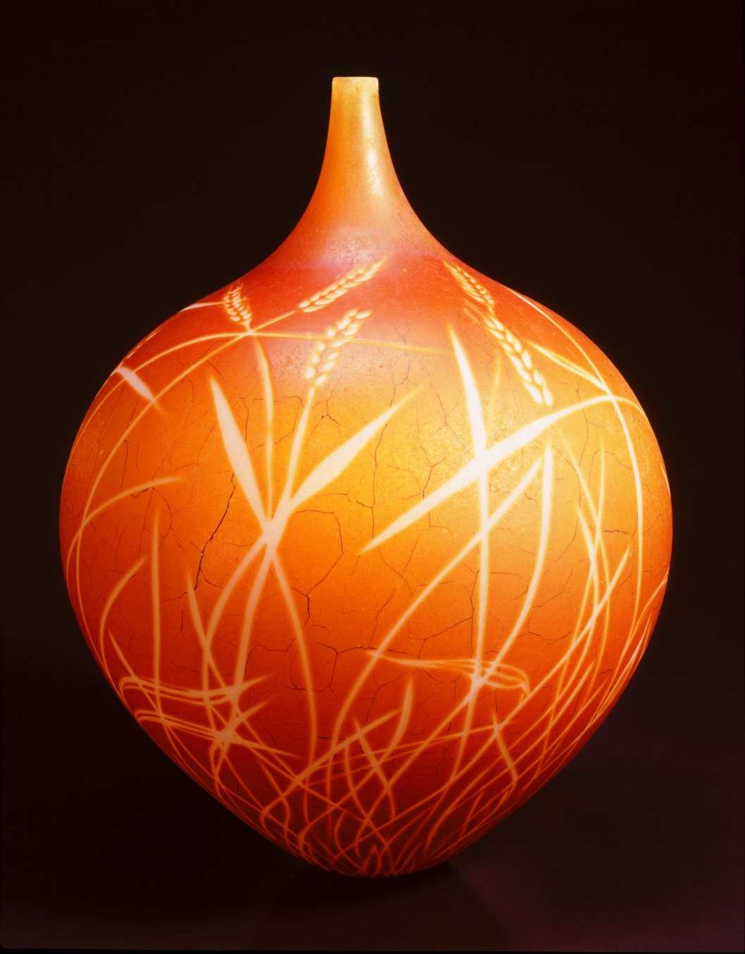  William Morris,&nbsp; Vase with Grass (Amber)&nbsp; (2004, glass, 20 1/2 x 15 3/4 x 15 3/4 inches), WM.21 
