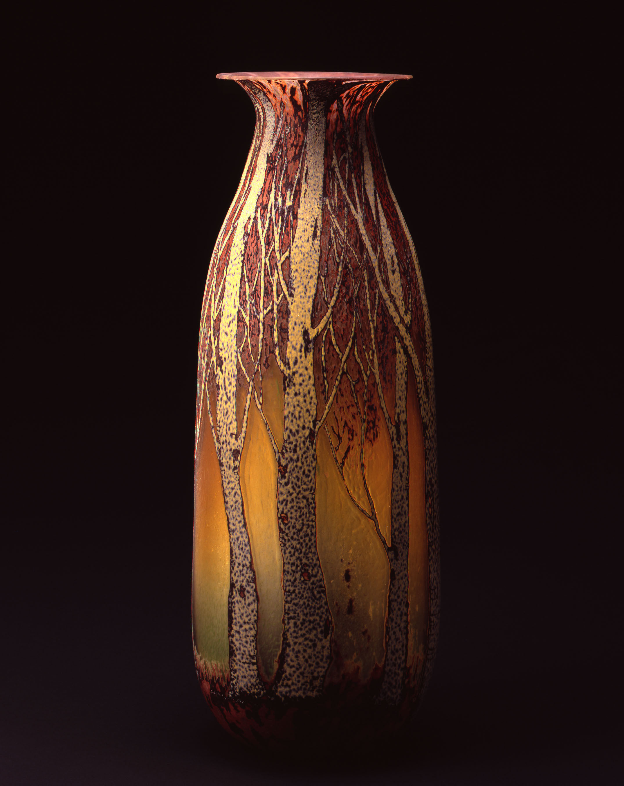  William Morris,&nbsp; Vase with Aspen Tree Grove  &nbsp; (2004, glass,26 1/2 x 10 x 10 inches), WM.32 