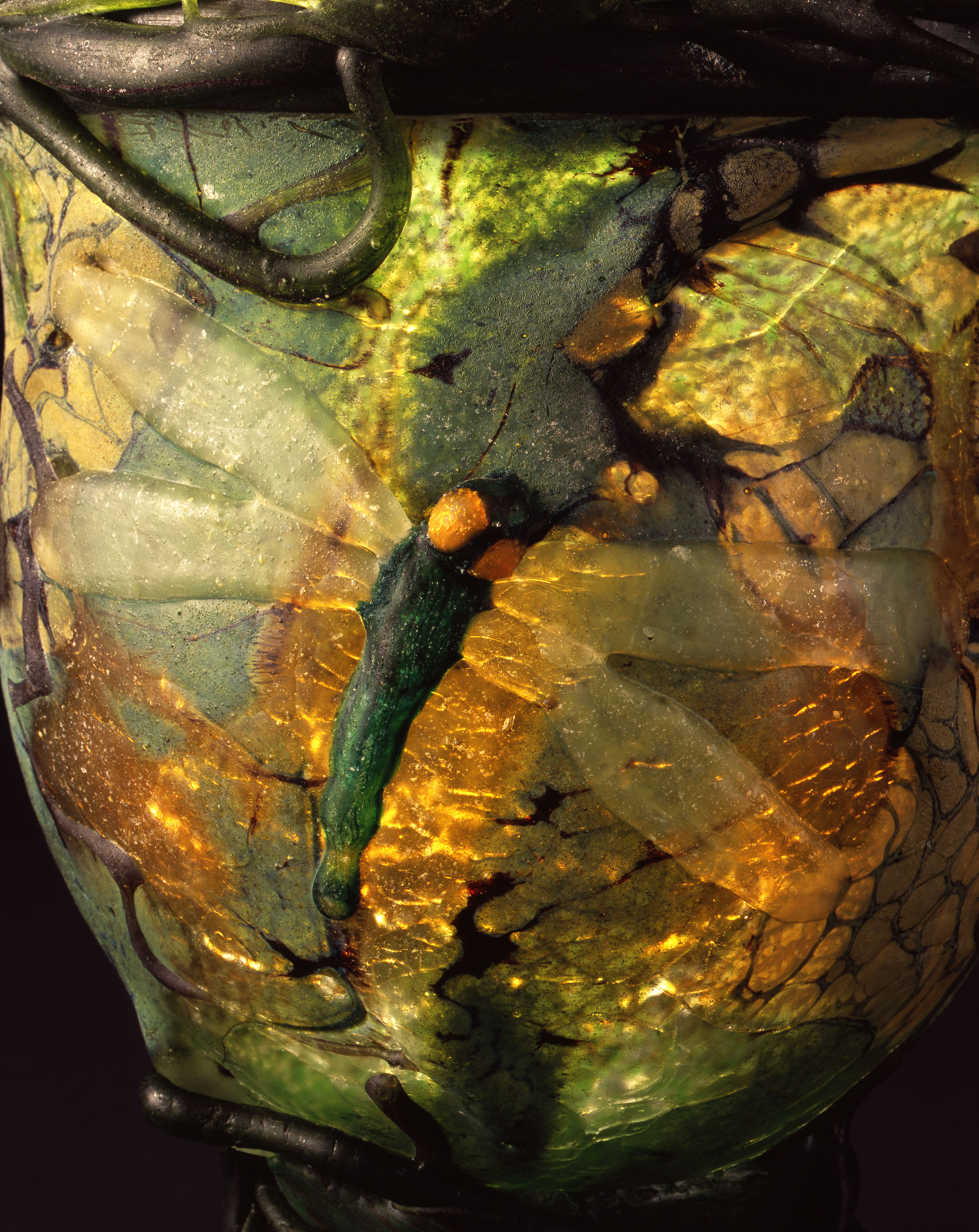  Detail - William Morris,&nbsp; Footed Dragonfly Bowl  &nbsp; (2004, glass, 9 3/4 x 7 5/8 x 8 inches), WM.51 