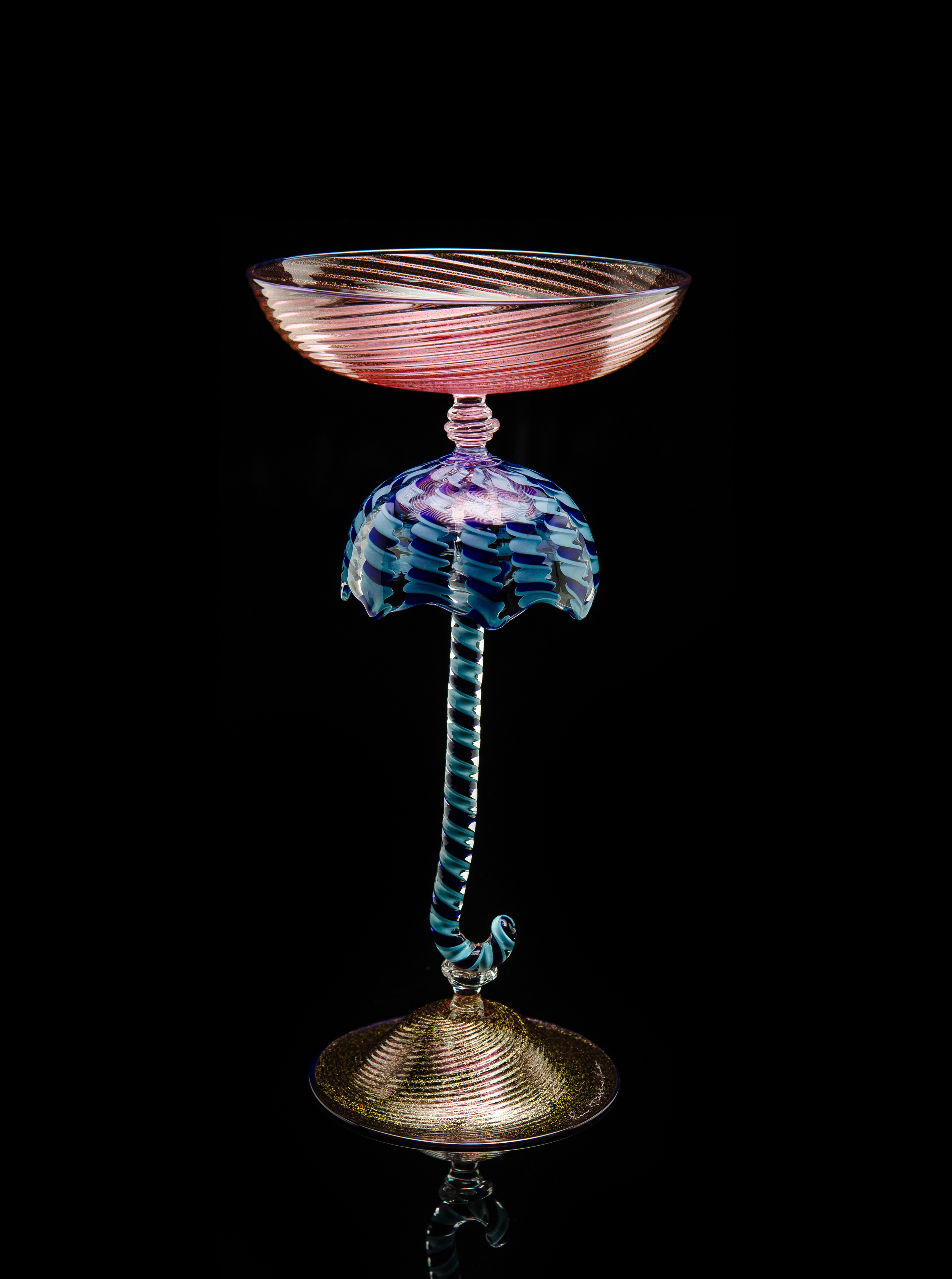  Lino Tagliapietra,&nbsp; Goblet&nbsp; (1991-1994, glass and gold leaf, 8 5/8 x 5 1/4 x 5 1/4 inches), LT.36 