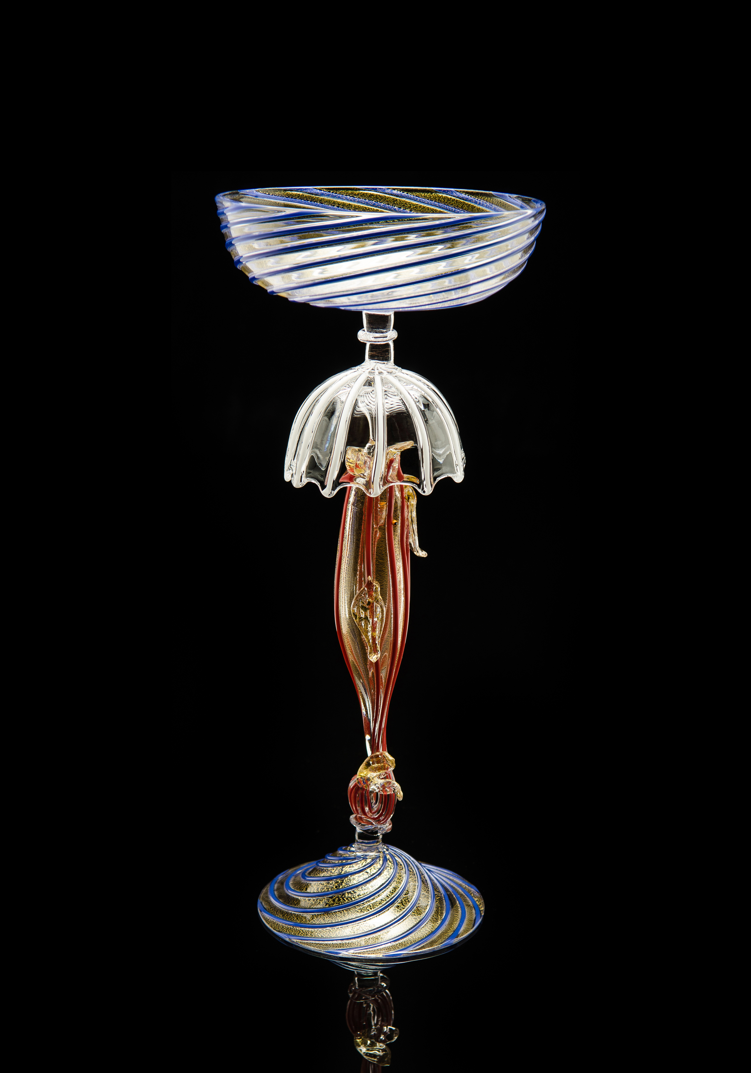  Lino Tagliapietra,&nbsp; Goblet&nbsp; (1991-1994, glass and&nbsp;gold leaf, 11 5/8 x 5 1/16 x 5 1/16 inches), LT.49 