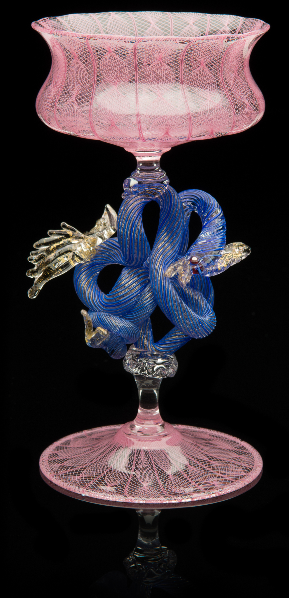  Lino Tagliapietra,  Serpent-stem&nbsp;  Goblet&nbsp; (1991-1994, glass, 5 5/16 x 3 5/8 x 3 5/8 inches), LT.51 