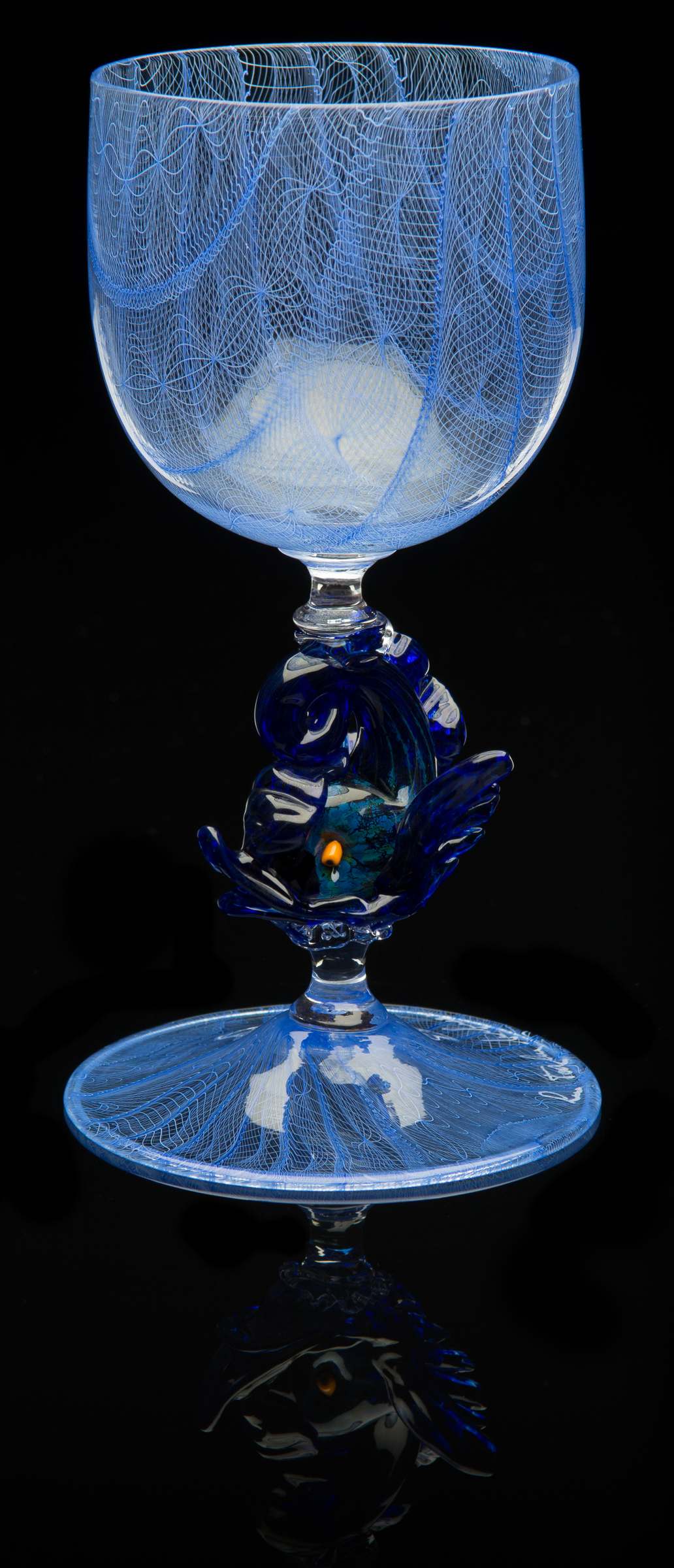  Lino Tagliapietra,&nbsp; Dolphin-stem&nbsp;  Goblet&nbsp; (1991-1994, glass, 6 1/2 x 3 1/2 x 3 1/2&nbsp;inches), LT.63 