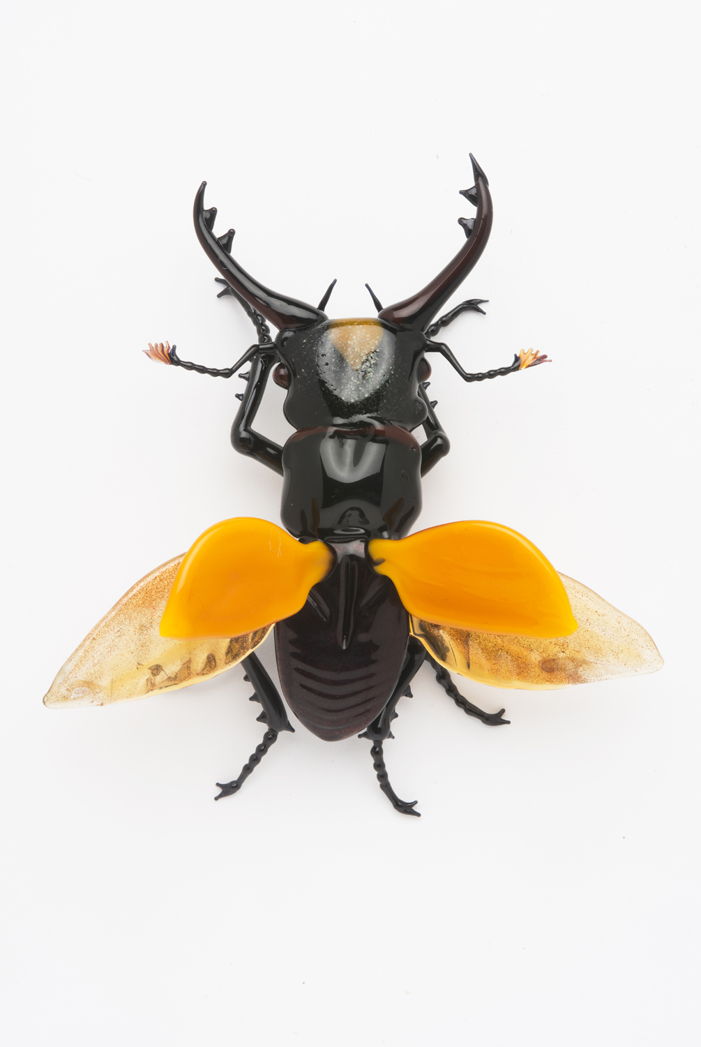  Vittorio Costantini,&nbsp; Stag Beetle, open wings&nbsp; (2006, soda-lime glass, 3 3/8 x 3&nbsp;x 1 1/4 inches), VC.72 