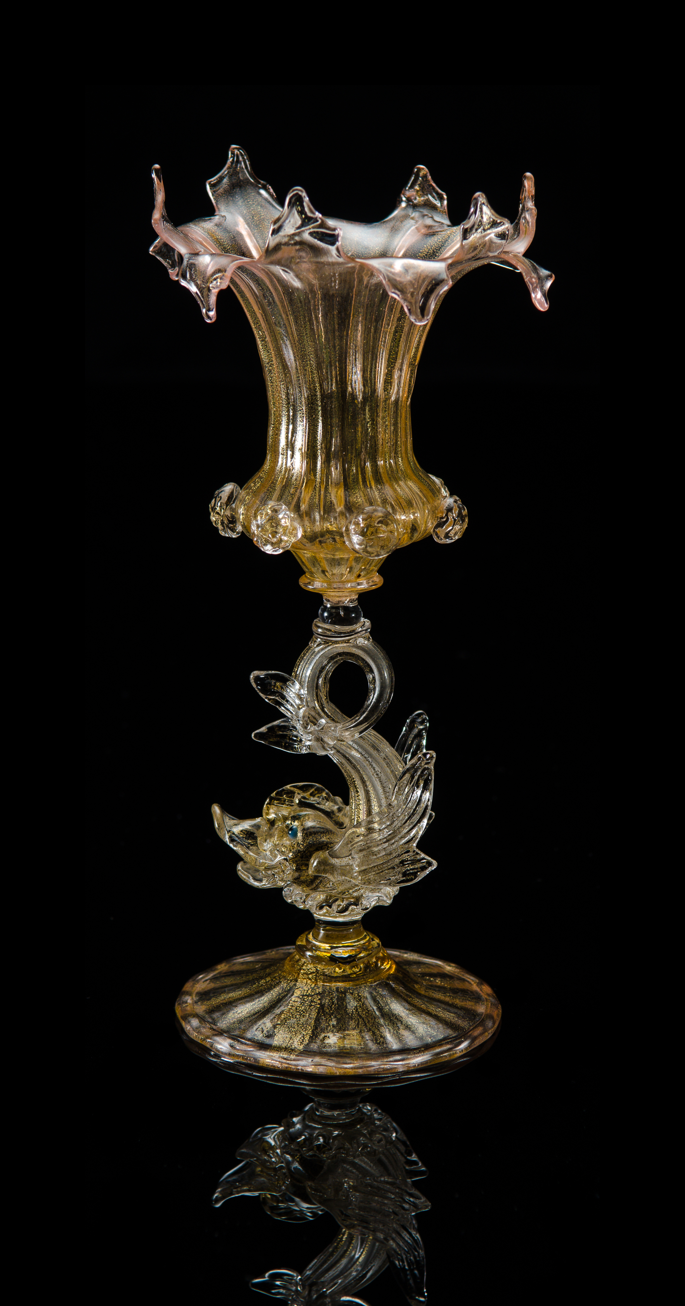  Salviati and Company,&nbsp; Vase with Dolphin Stem&nbsp; (circa 1898, glass), VV.12 