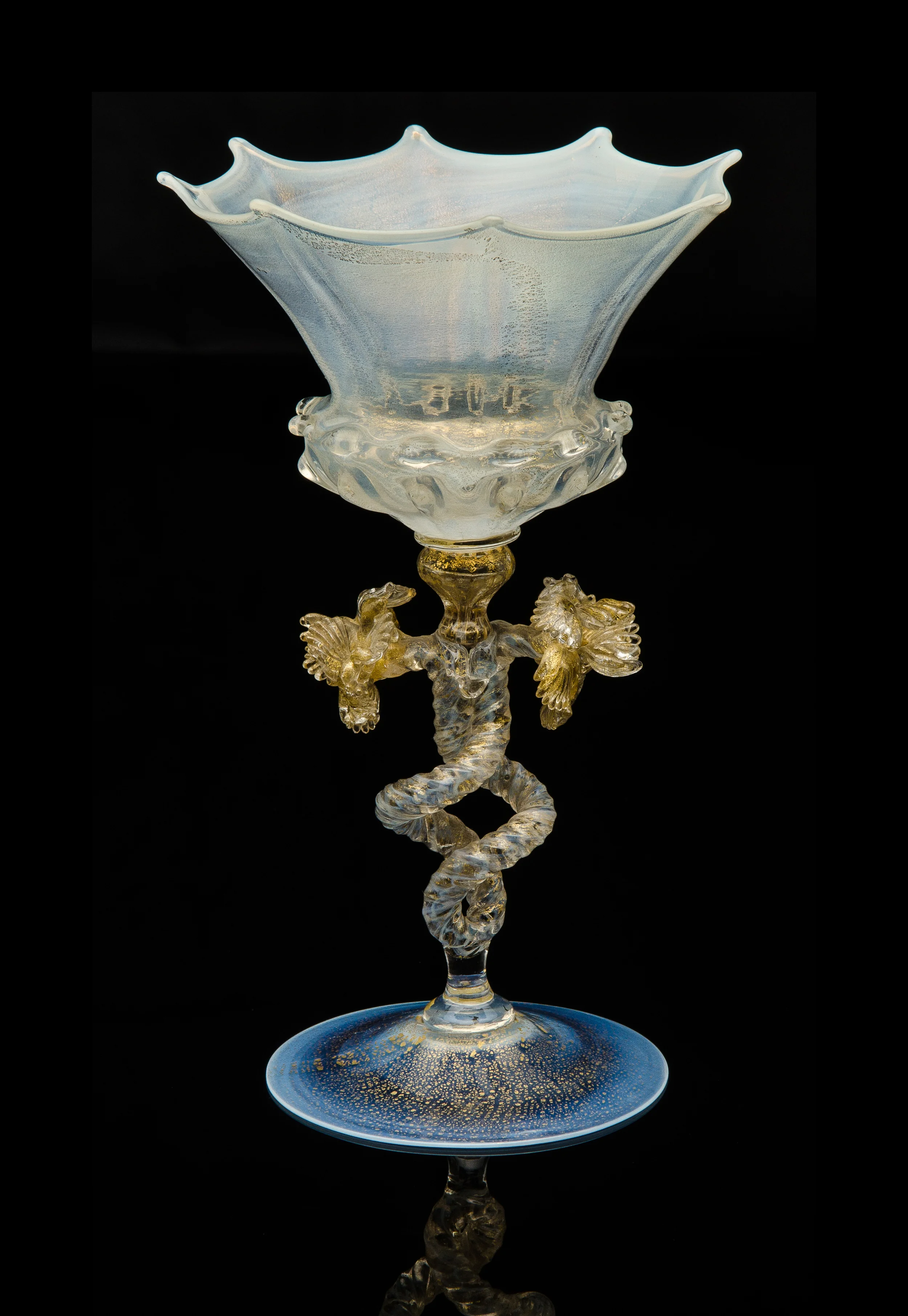 Salviati and Company, Goblet with Double Helix Stem (glass, 8 3/16 x 3 11/16 inches), VV.41