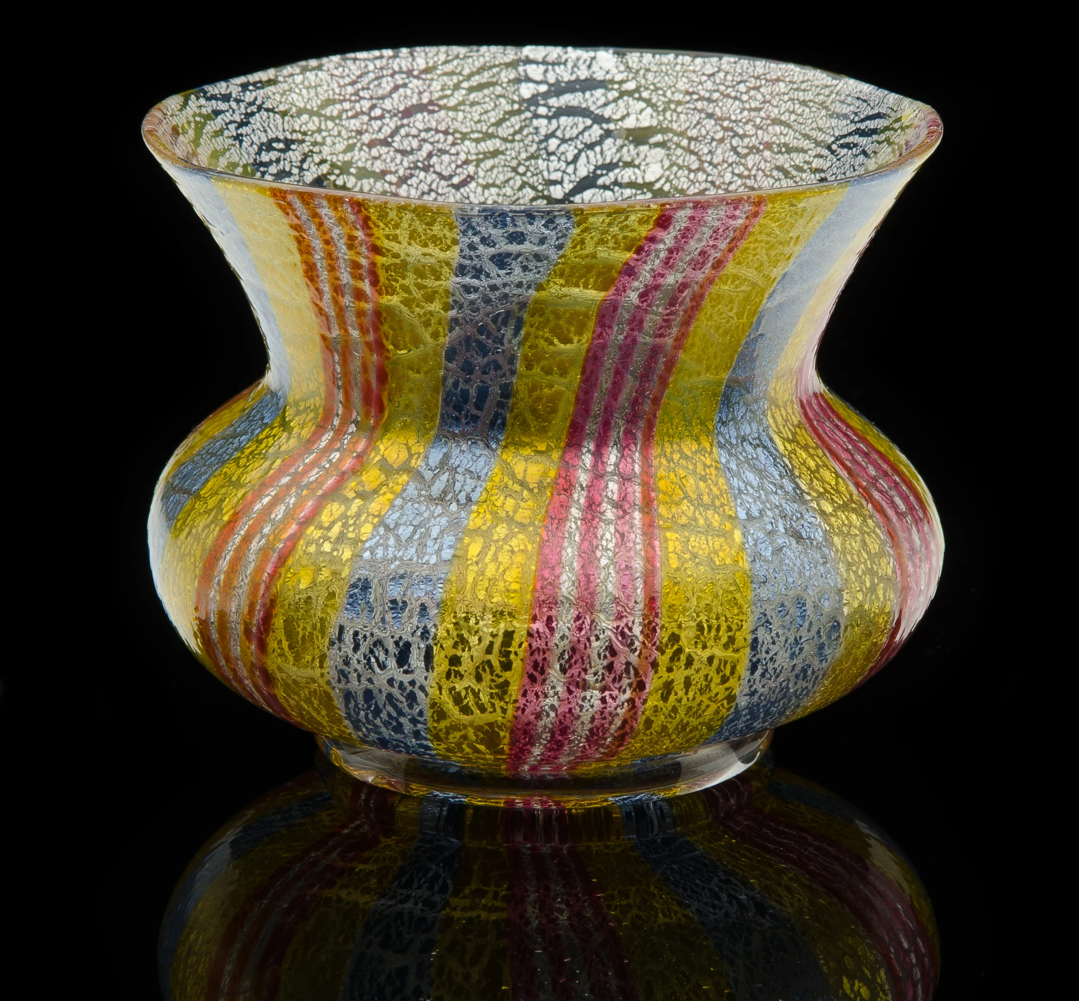 Artisti Barovier, Silver Leaf Bowl with Flat Canes (circa 1880, glass, silver leaf), VV.231