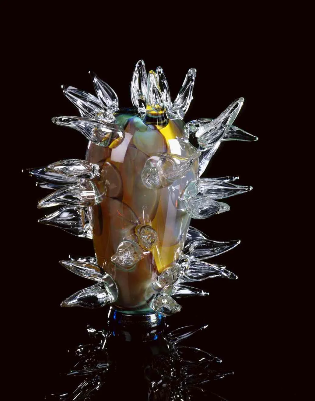Dale Chihuly, Marble Green PIccolo Venetian with Green Lip Wrap (1997, glass, 10 x 9 x 8 inches)