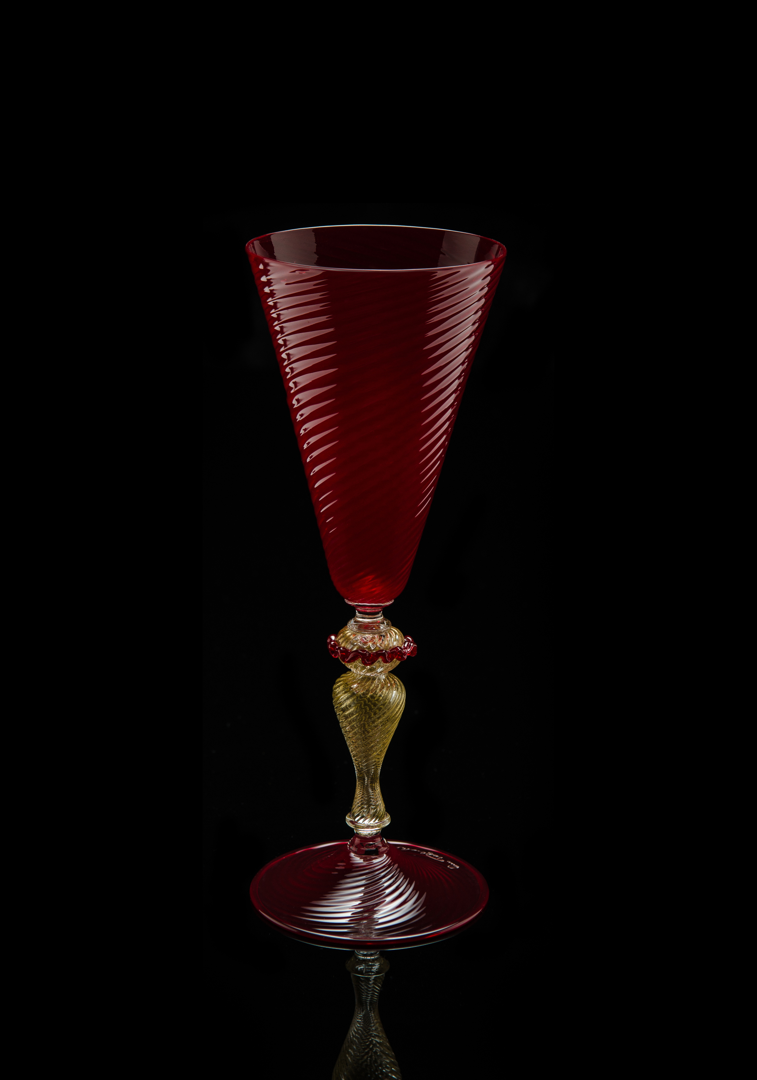  Lino Tagliapietra,&nbsp; Goblet&nbsp; (1991-1994, glass and gold leaf,&nbsp;9 3/8 x 3 1/2 x 3 1/2 inches), LT.79 