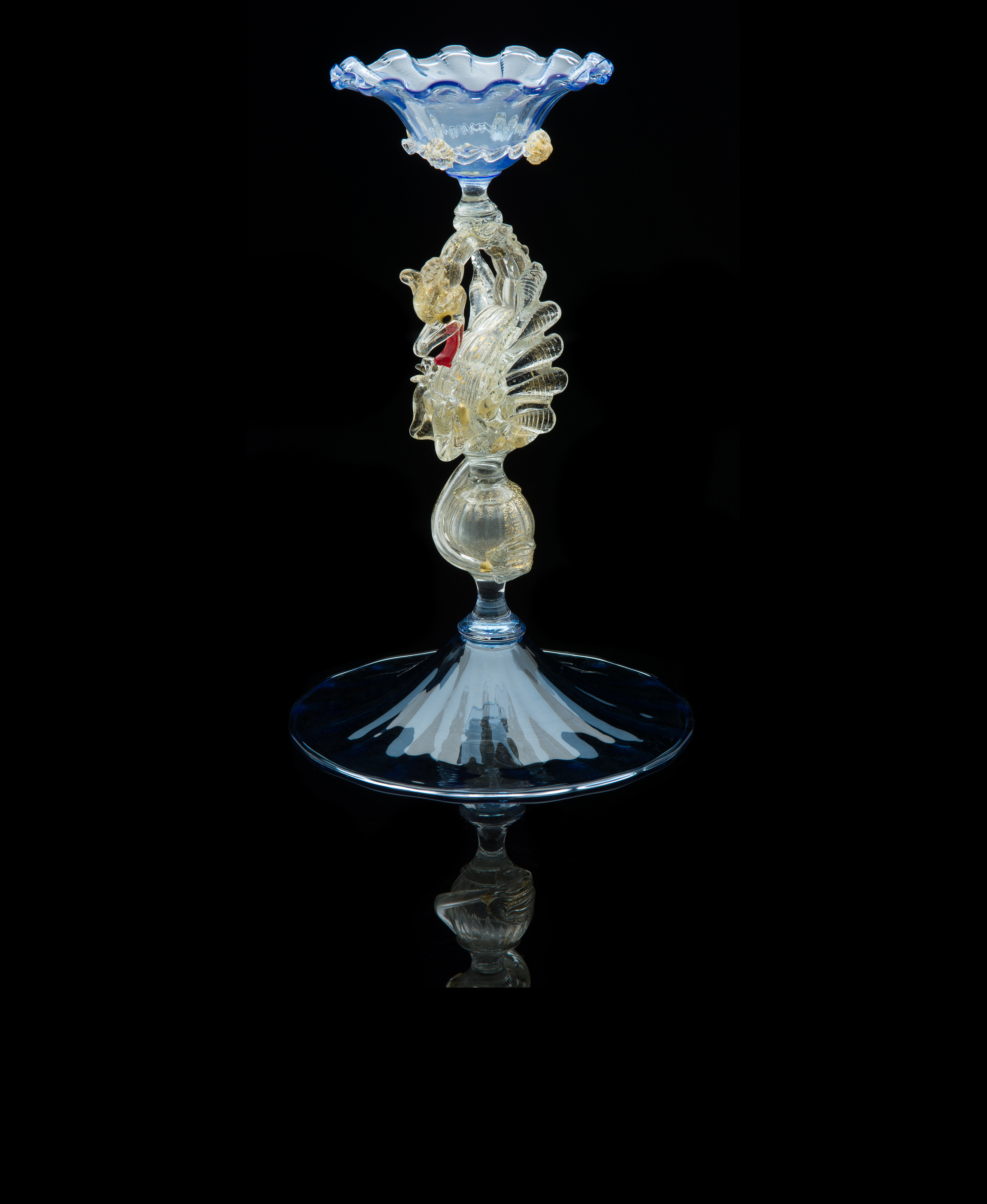 Salviati and Company,&nbsp; Compote with Dragon Stem and Votive Candle Holder&nbsp; (circa 1890, glass), VV.229 