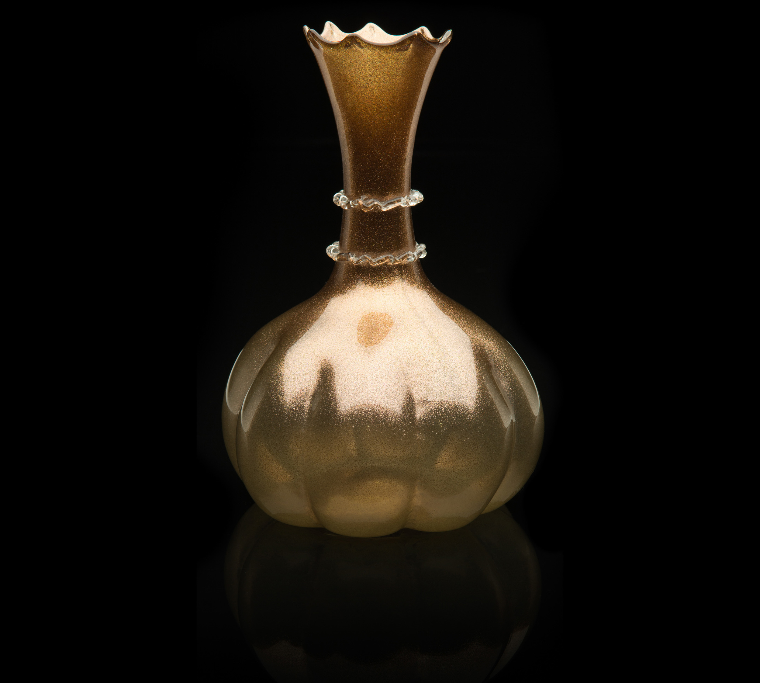  Unknown Venetian,&nbsp; Carafe with Lobed Body and Rigaree Decorated Neck&nbsp; (1890-1910,&nbsp;glass), VV.548 