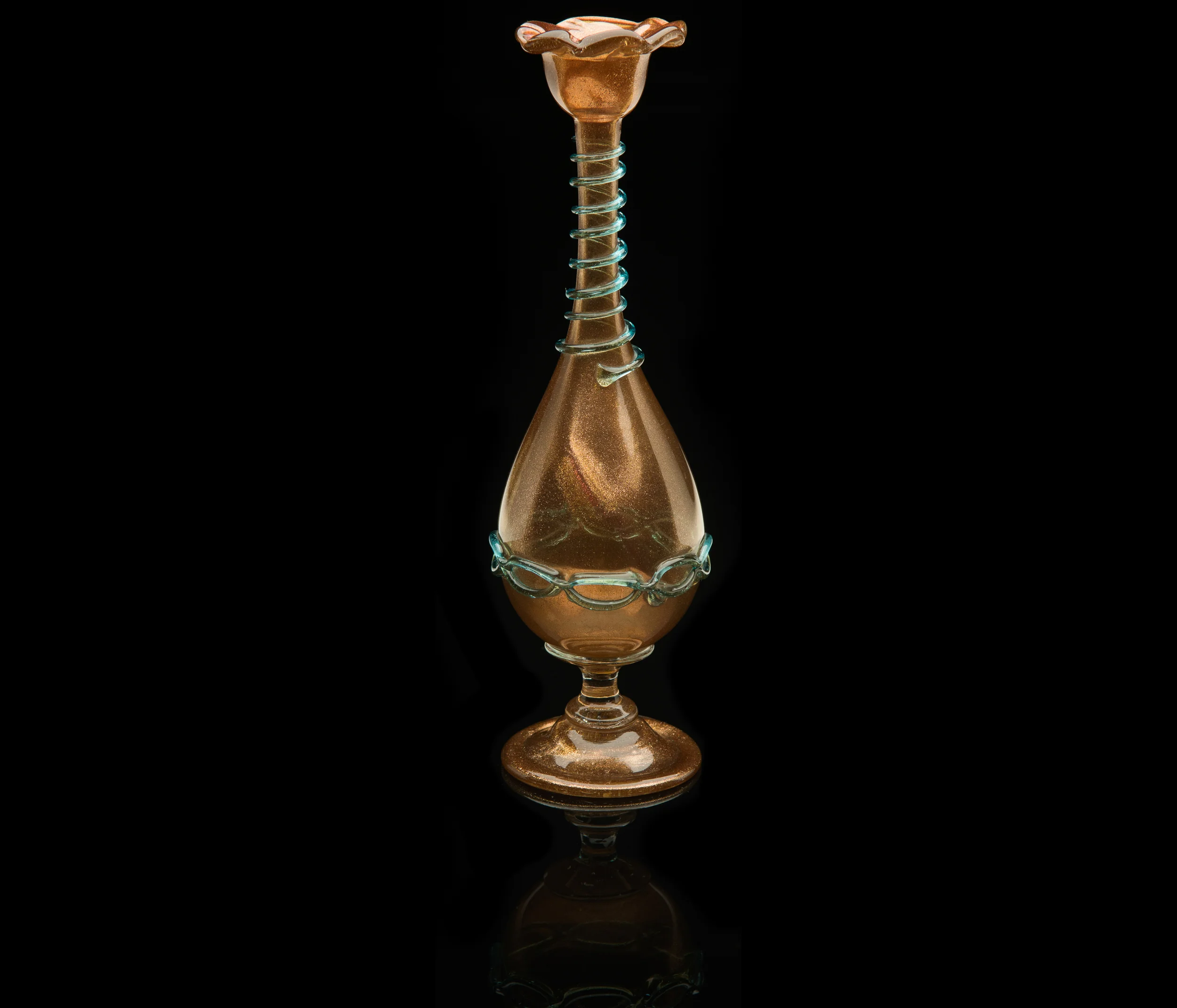 Unknown Venetian, Bud Vase with Blue Applied Decoration (1890-1910, glass), VV.544