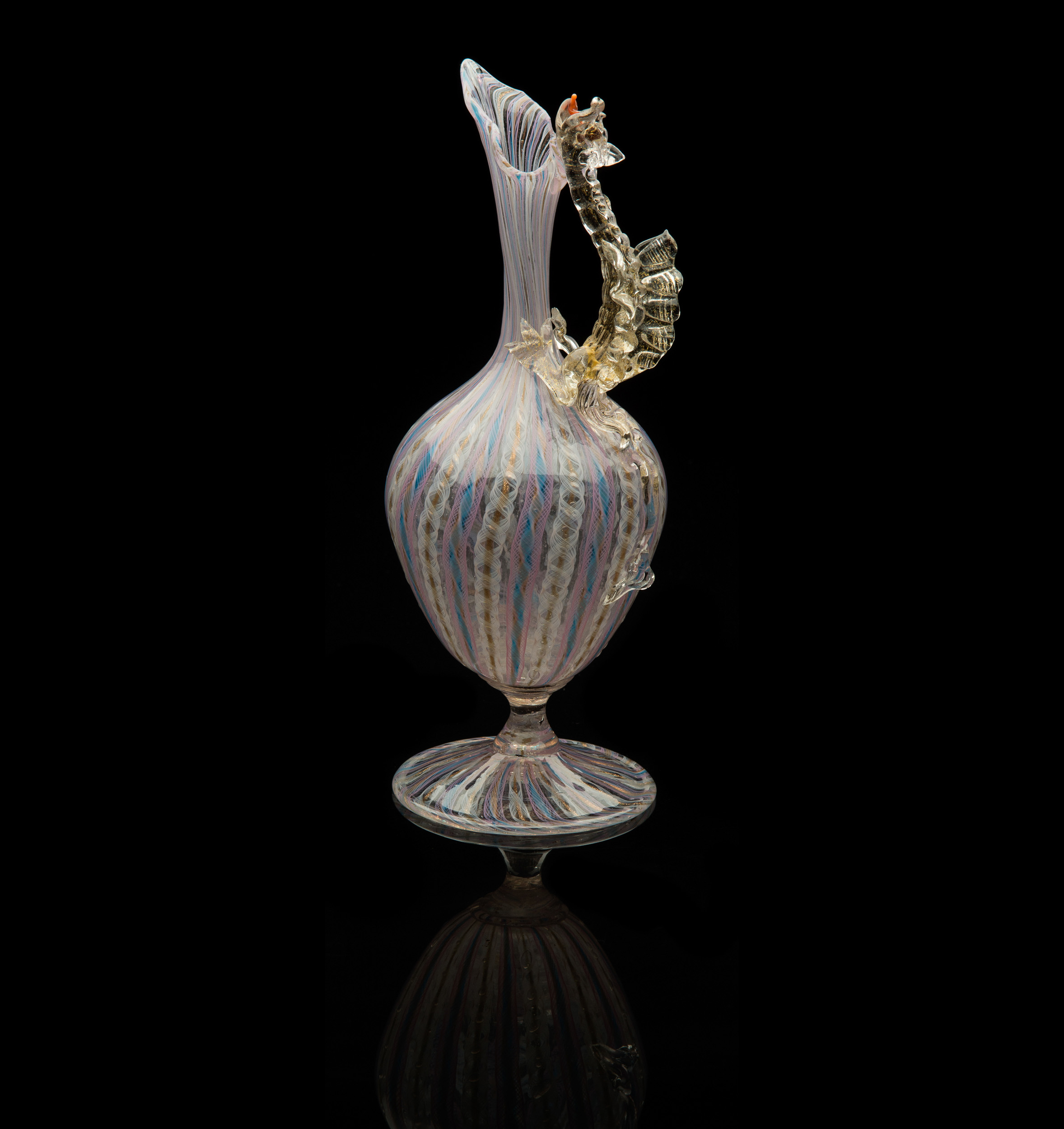  Salviati and Company,&nbsp; Dragon Handle Ewer&nbsp; (circa 1885, glass, 9 1/4 inches), VV.577 