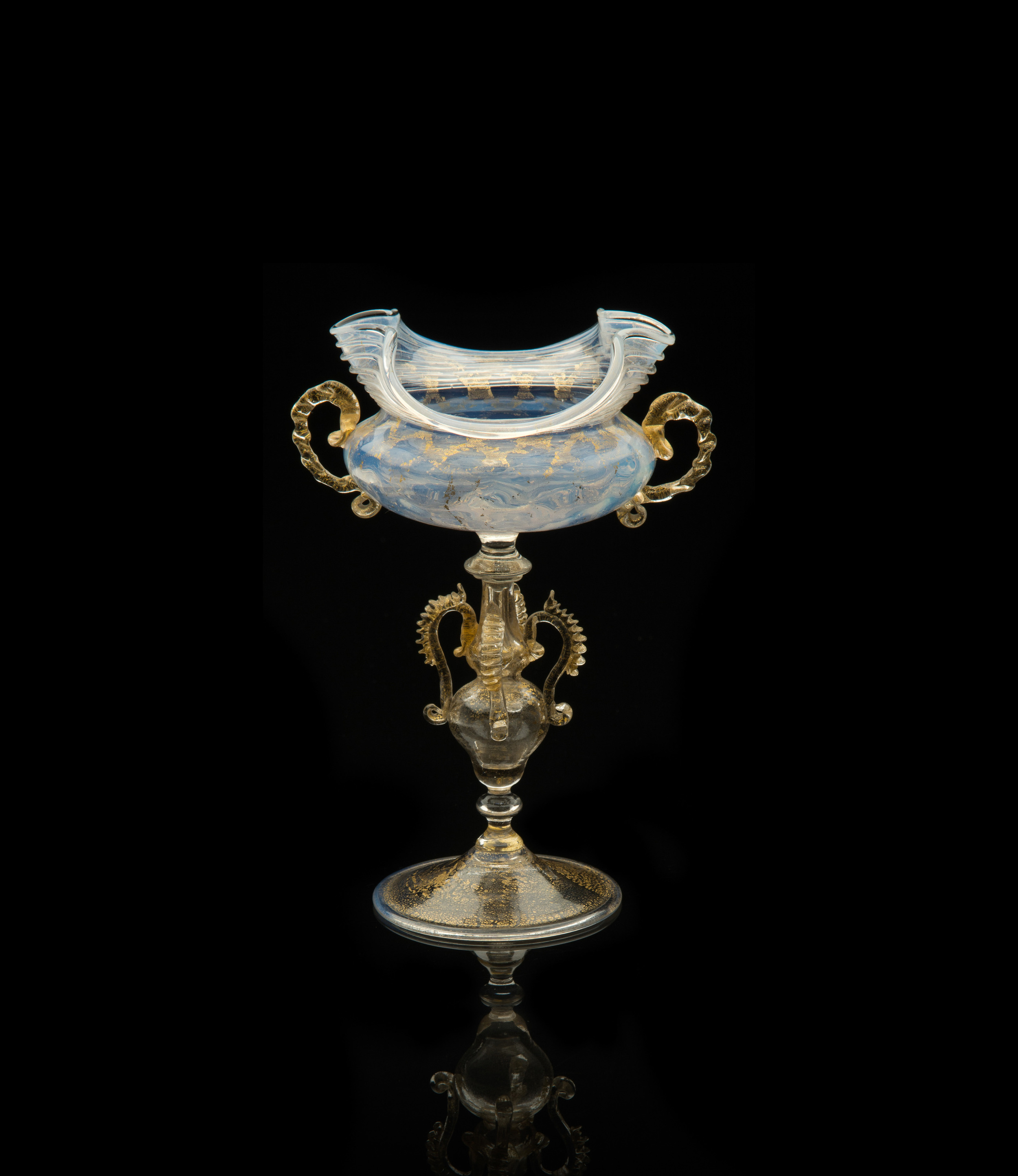  Salviati and Company,&nbsp; Girasol&nbsp;  Goblet with Ruffled Rim&nbsp; (circa 1875, glass, 6 1/4 inches), VV.542 