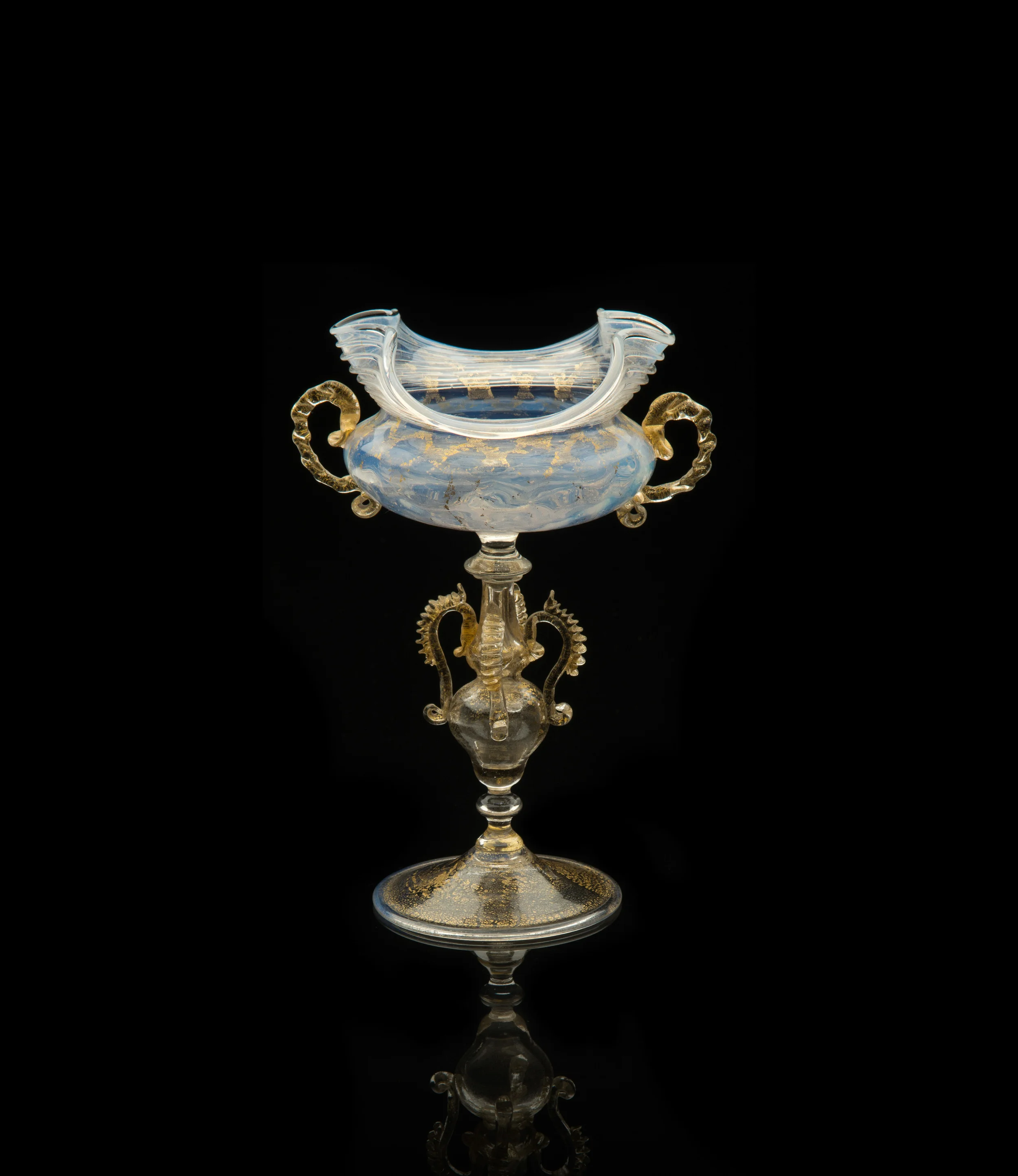 Salviati and Company, Girasol Goblet with Ruffled Rim (circa 1875, glass, 6 1/4 inches), VV.542