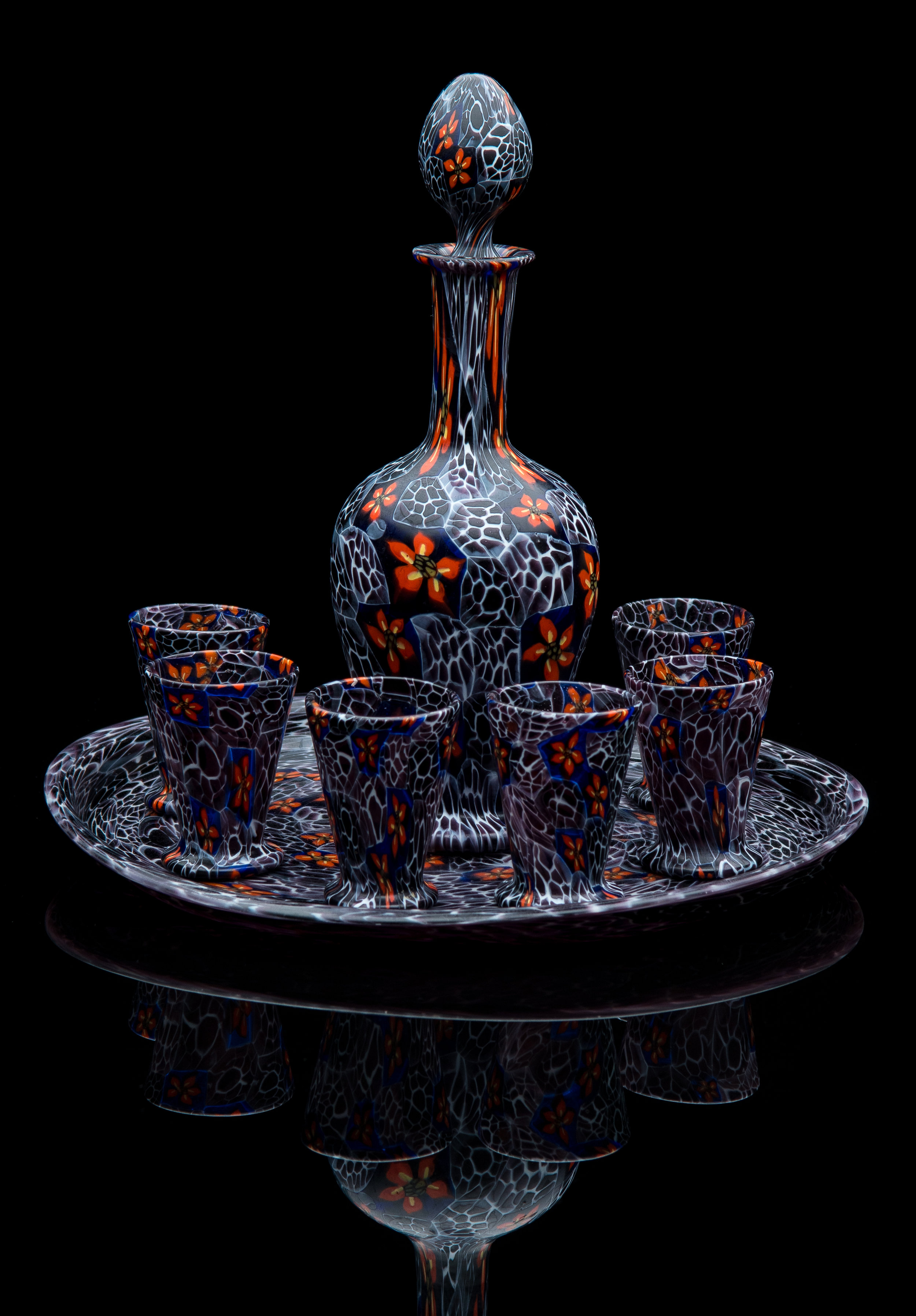  Unknown,  Murrhine Decanter Set  (circa 1870, glass), VV.1006 