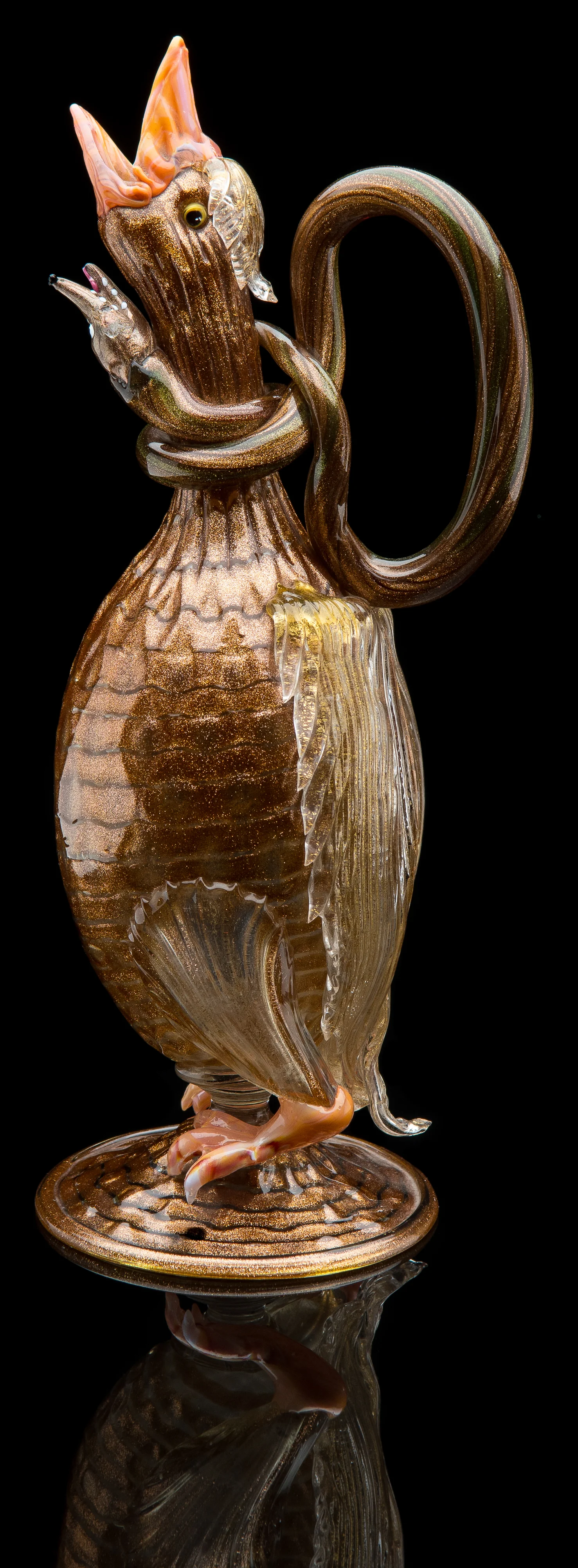 Salviati and Company, Zoomorphic Duck Jug (circa 1875, glass), VV.587