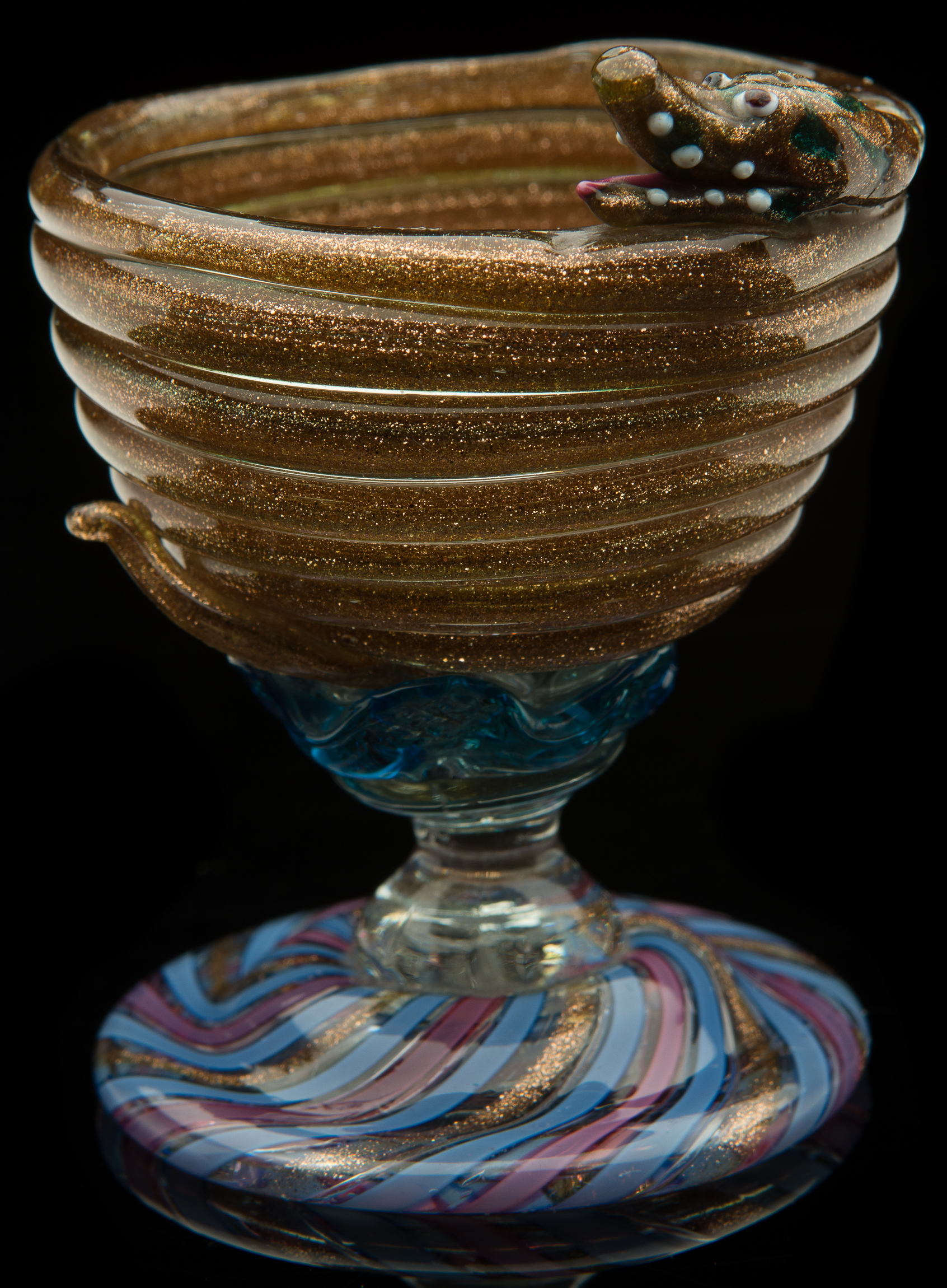  Barovier for Salviati,  Serpent Cup  (circa 1870, glass, 2 15/16 inches), VV.486 