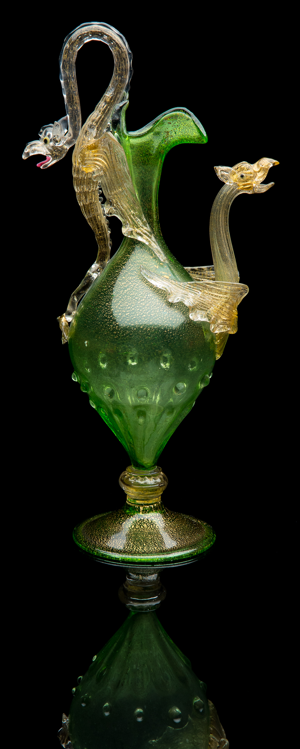  Salviati and Company,  Double Dragon Vase  (1880, glass, 12 inches), VV.927 