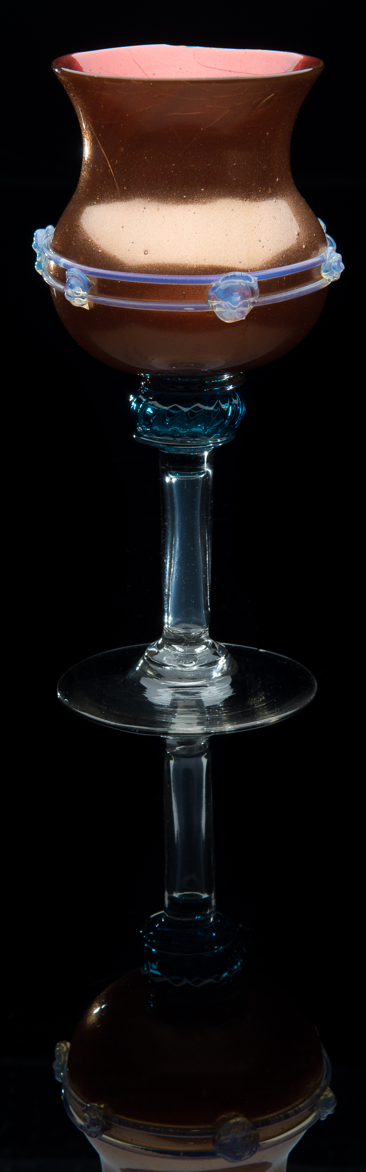 Unknown,  Blown Aventurine Goblet with Applications  (1868, glass, 7 1/4 inches), VV.405 