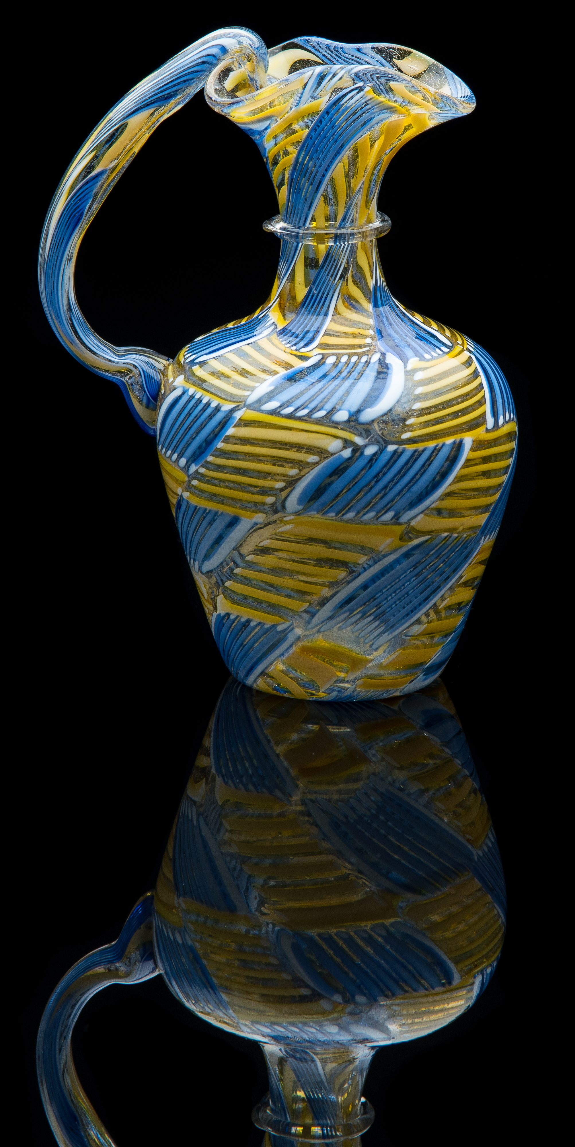  Salviati and Company,  Tesserae Polychrome Cane Ewer  (1880, glass), VV.1001 