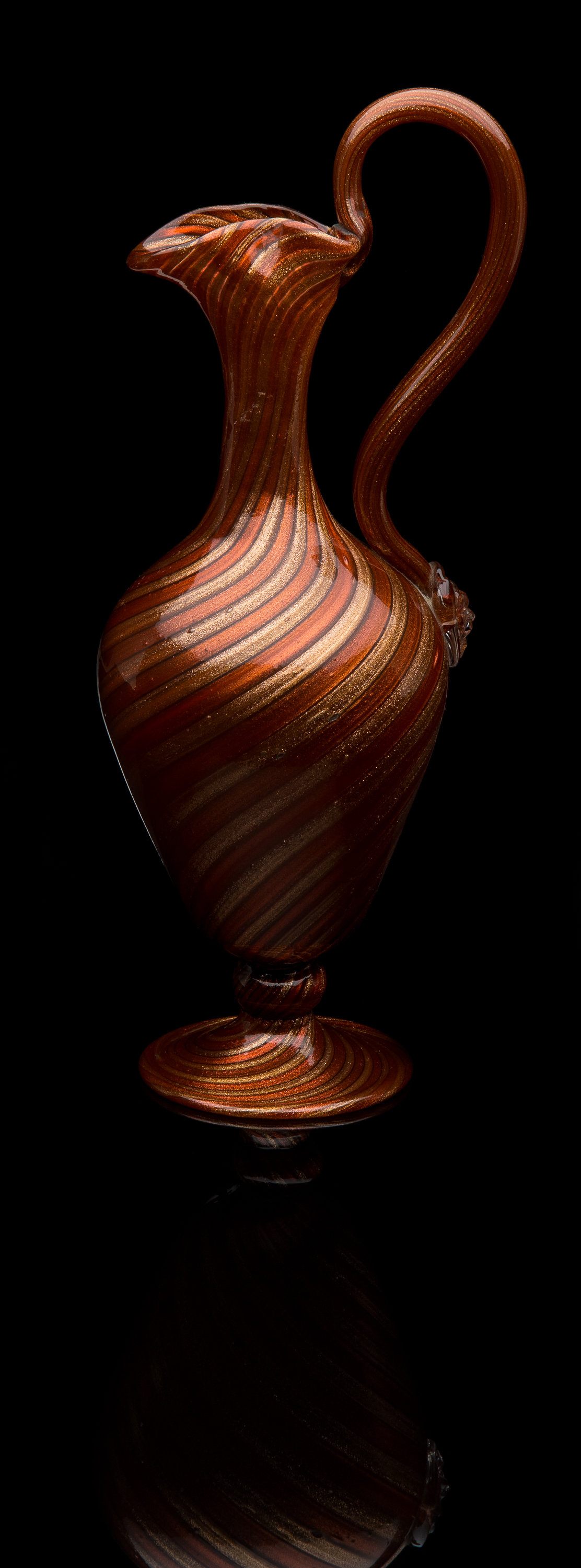  Salviati and Company,  Copper Aventurine Ewer  (1855, glass, 13 inches), VV.1084 