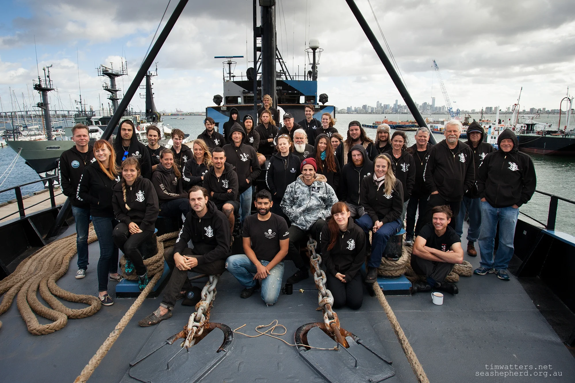 The crew of the M/Y Steve Irwin prior to departure to Antarctica - December 2013.