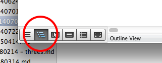 The outline view button in MS Word for Mac 2011