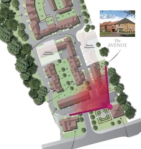 Client's site map with camera angle overlay.