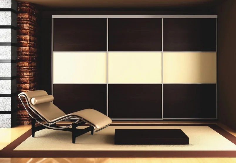 3-Lite Brushed Nickel with Chocolate and Cream Painted Glass