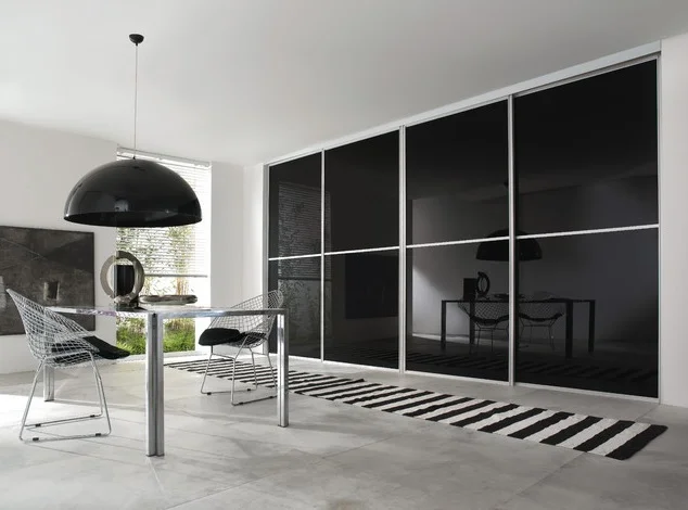 2-Lite Brushed Nickel 1.5” Black Paint Glass – 3D