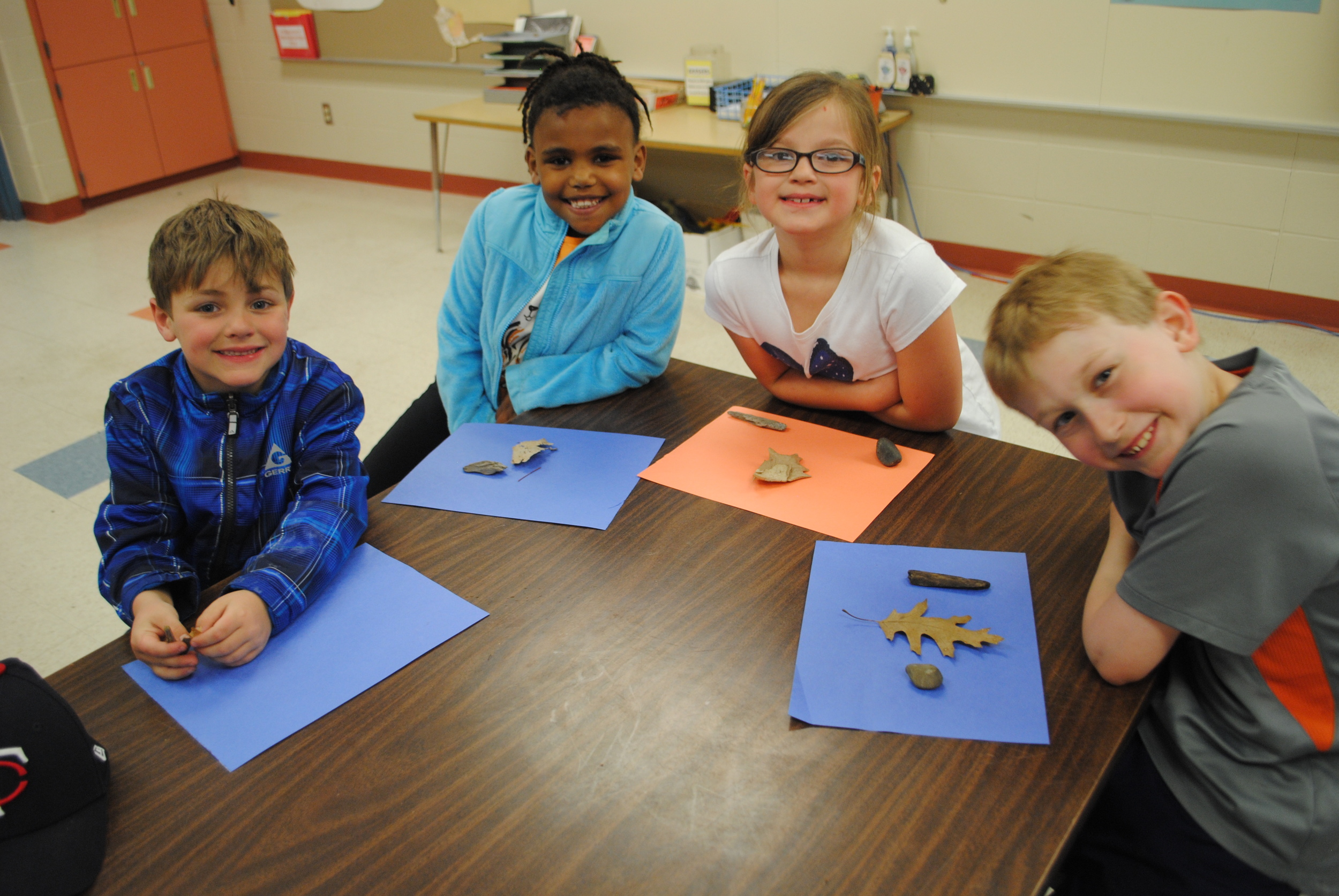 Jack VanBruggen, Amsale Loer, Brianna Yglesias and Lane Hoefs work on their "sun fades" during their After-School Green Adventures class.