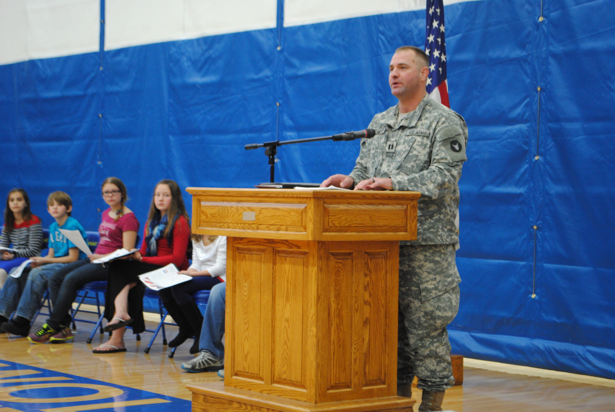 In his keynote speech, Cpt. Joachim Eitenmiller talked about the importance of remembering all veterans – past and active.