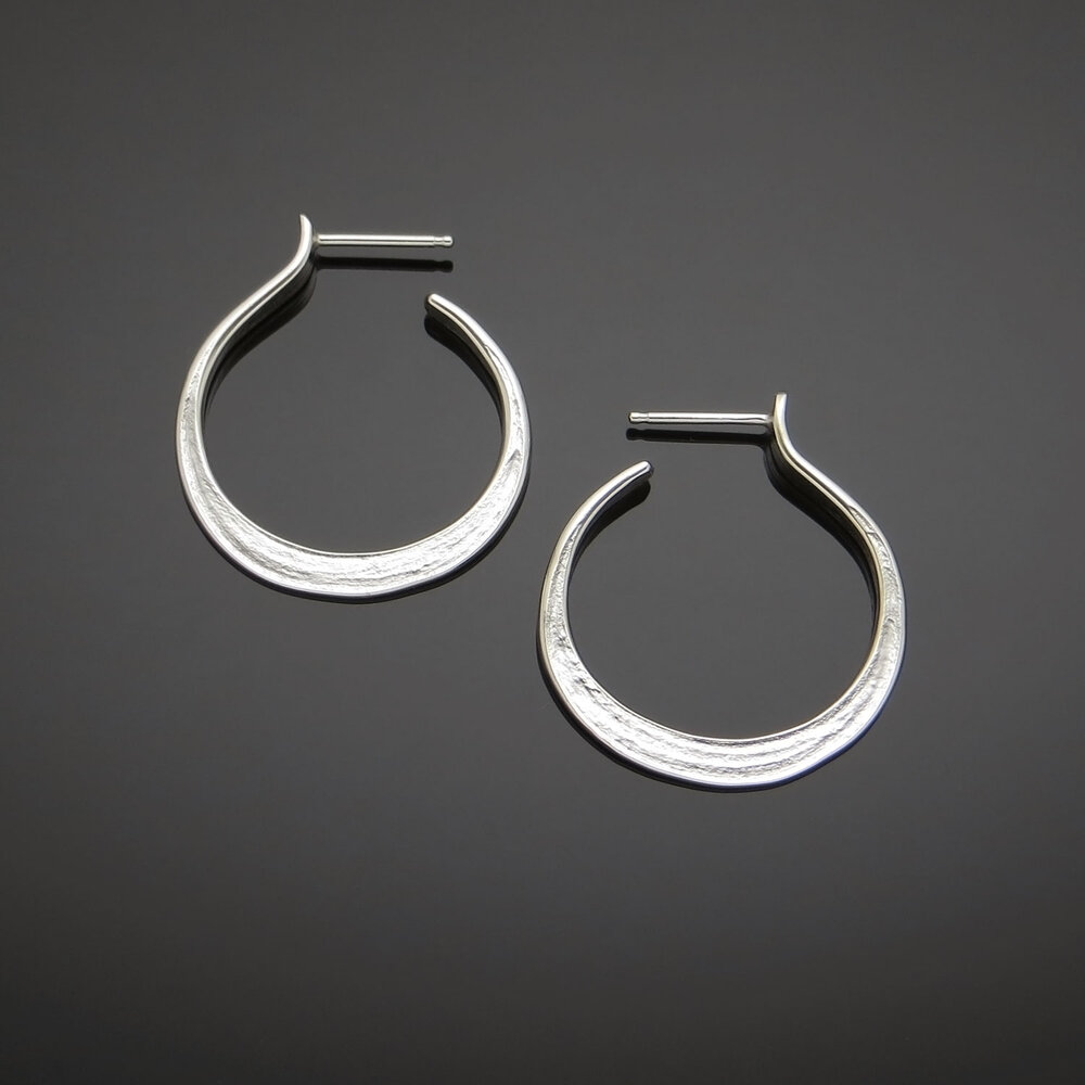 Sterling Silver Textured Earrings 3 sizes