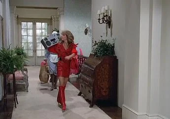 Sammy Jo knows how to make an entrance. Who needs a walkman?