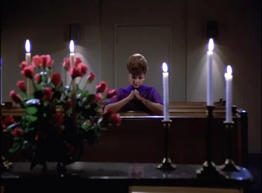 The lighted candles are a nice touch