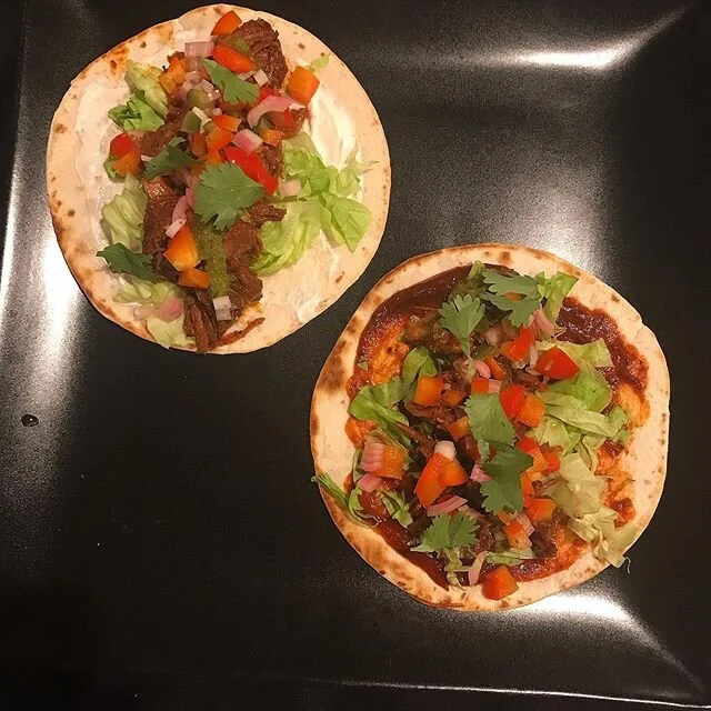 Braised goat birria tacos with lime pickled peppers and a salsa verde inspired by @bonappetitmag  #itwastheGOAT #pantryandfridge