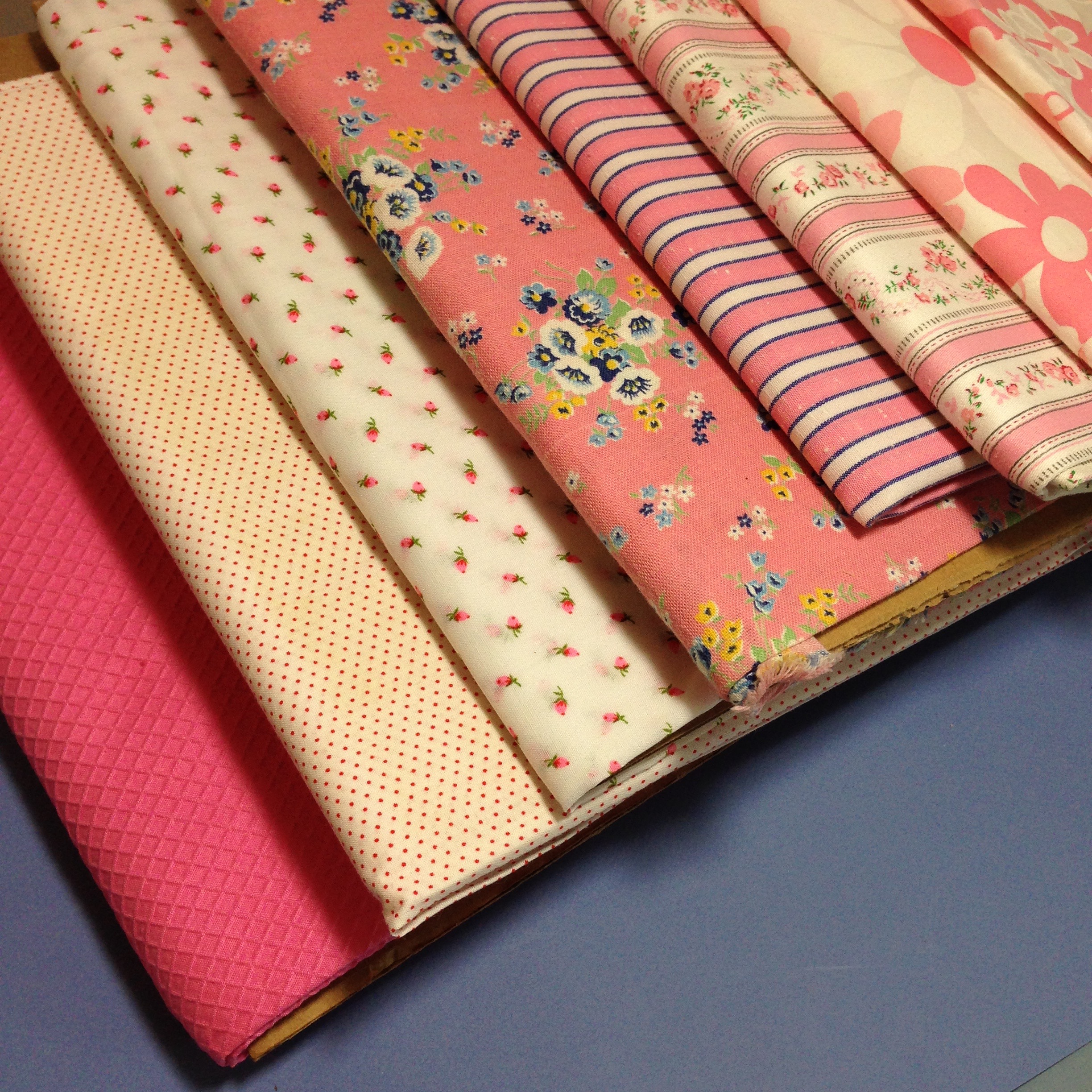 Vintage Fabrics in pink patterns